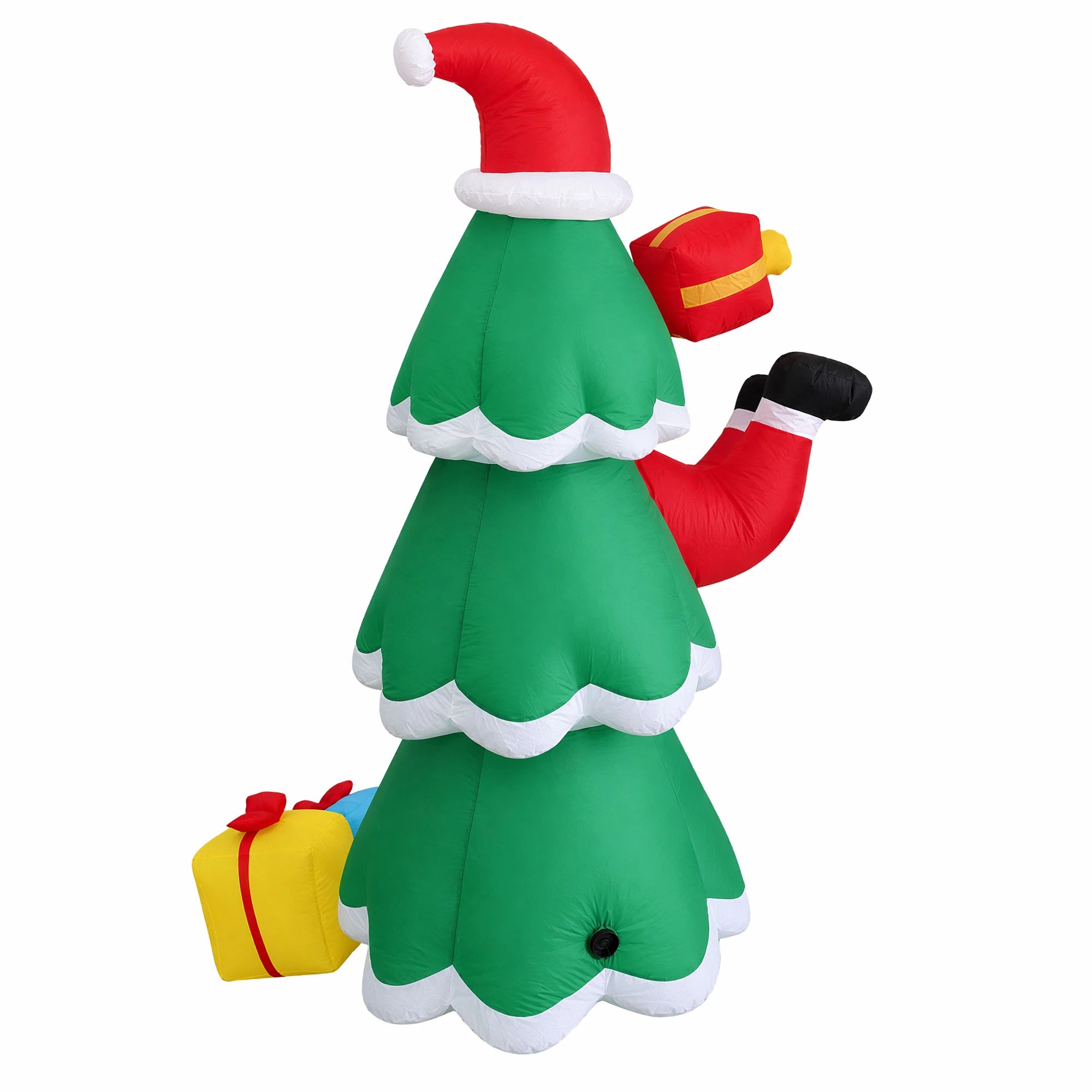 4 Jingle Jollys Christmas Inflatable Santa Tree 2.5M Height Flashing Light Decorations Illuminated - Multi, 4 of 9