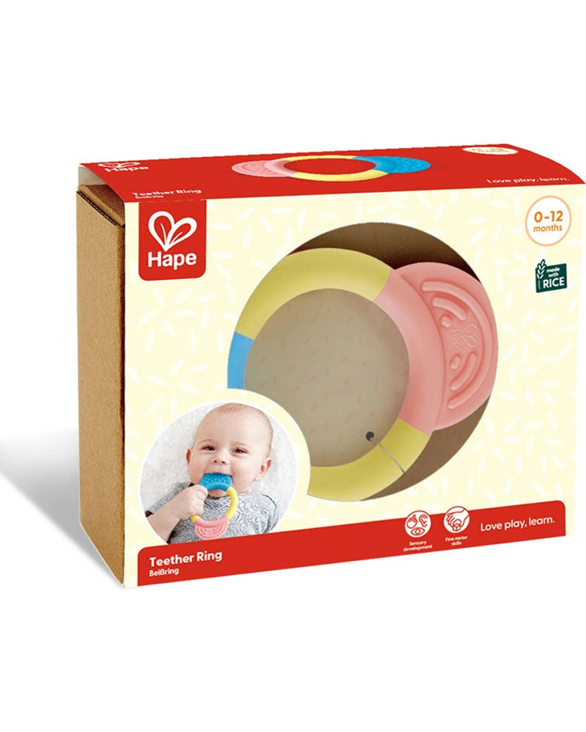 2 Hape Teether Ring Rice-Based Material 8x12.4cm For Babies, 2 of 3