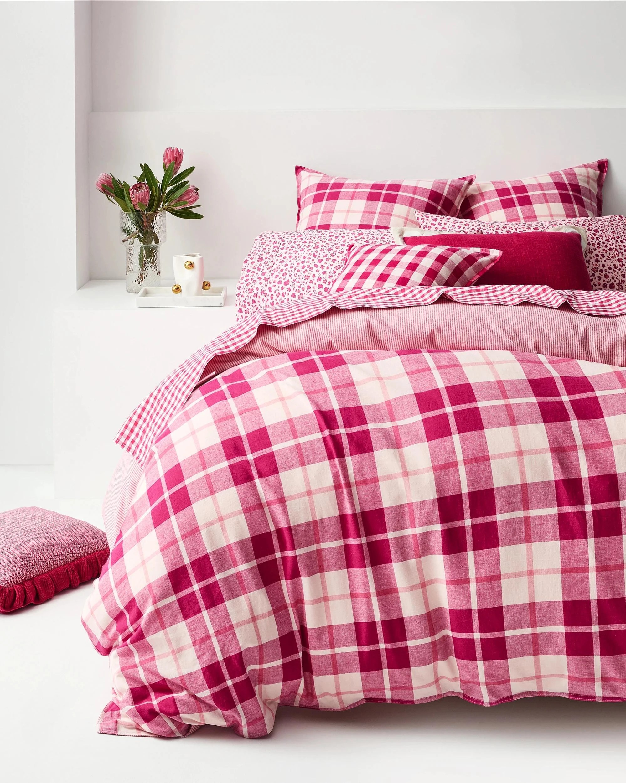 7 Target Ashlee Check Linen/Cotton European Pillowcase - Queen Bed - Pink, 7 of 7