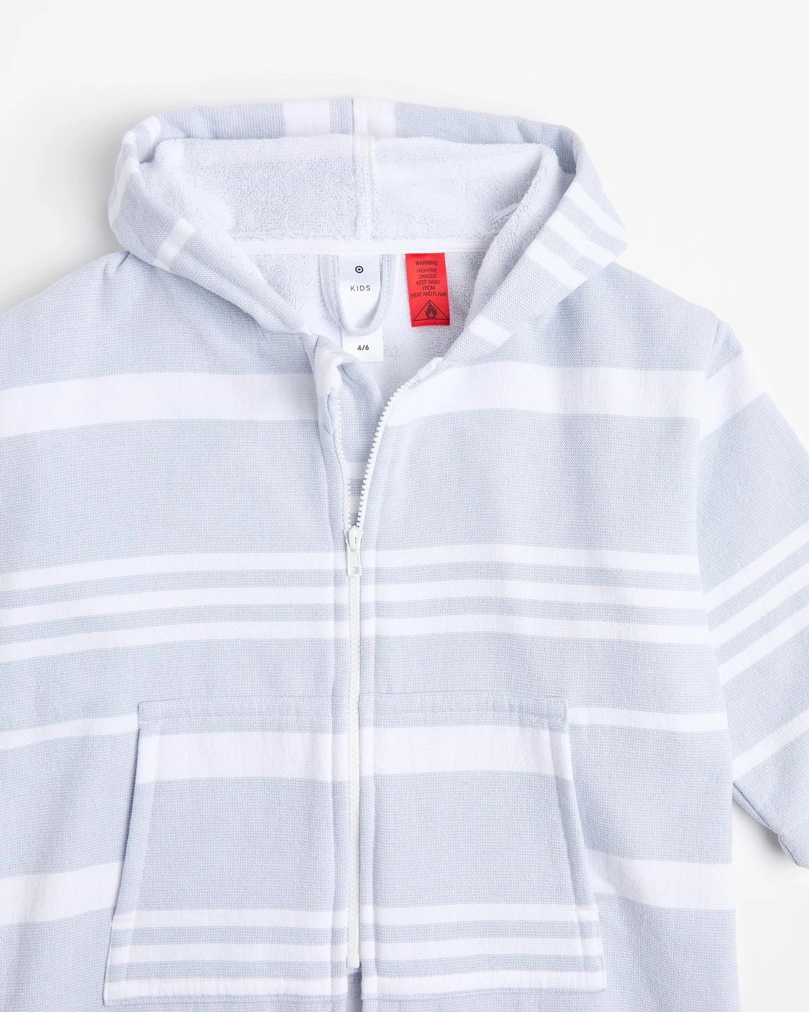 5 Target Henley Kids  Zip Thru Hooded Towel - Blue, 5 of 6