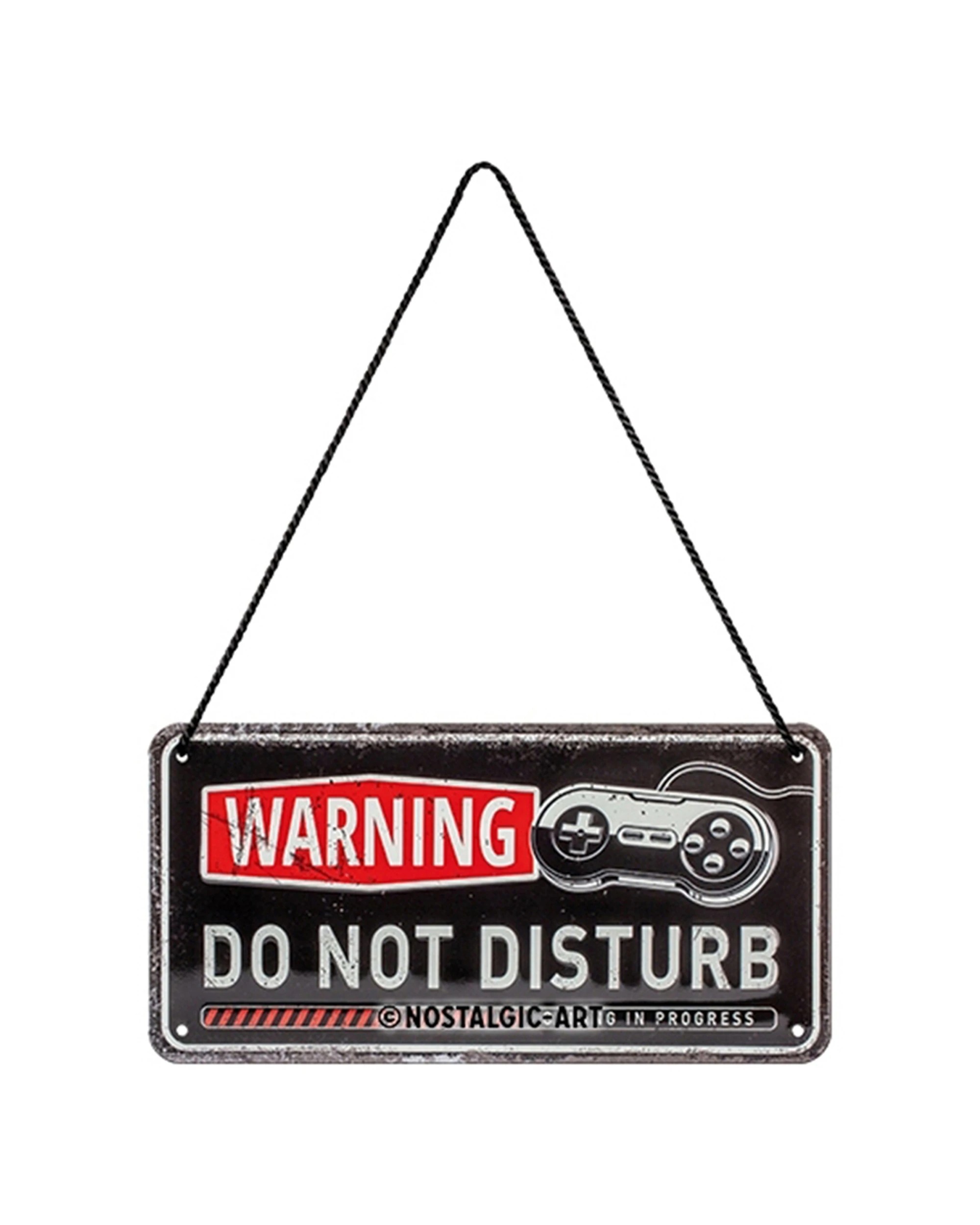 1 Nostalgic-Art Metal Hanging Sign 10x20cm Wall Decor - Gaming Do Not Disturb - Natural, 1 of 1