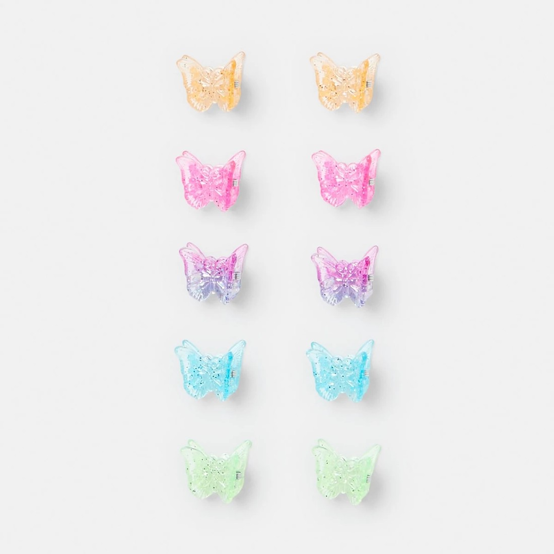 1 10 Pack Bright Butterfly Mini Hair Clips, 1 of 4