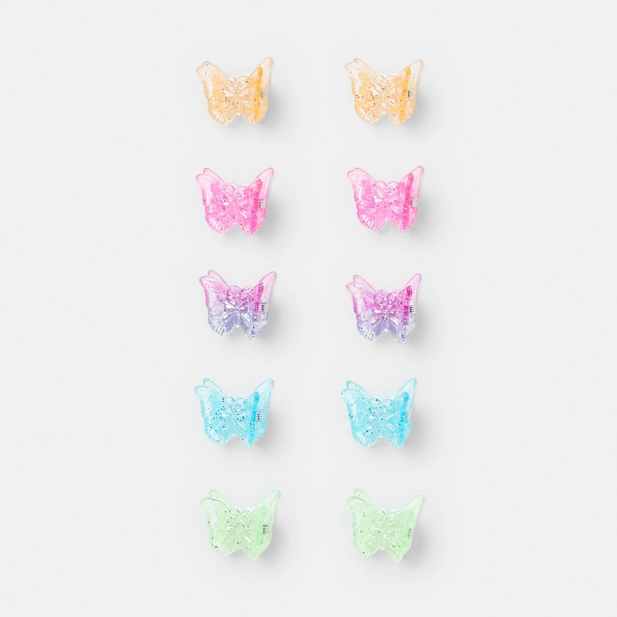 1 10 Pack Bright Butterfly Mini Hair Clips, 1 of 4