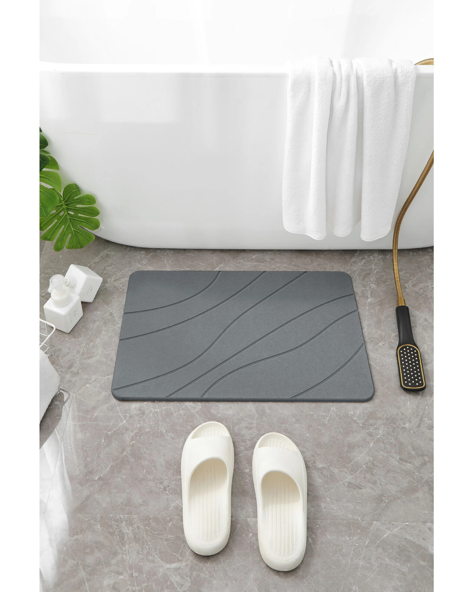 2 BR Home Diatomite Bath Mat with Anti-Slip Design for Enhanced Safety, 2 of 7