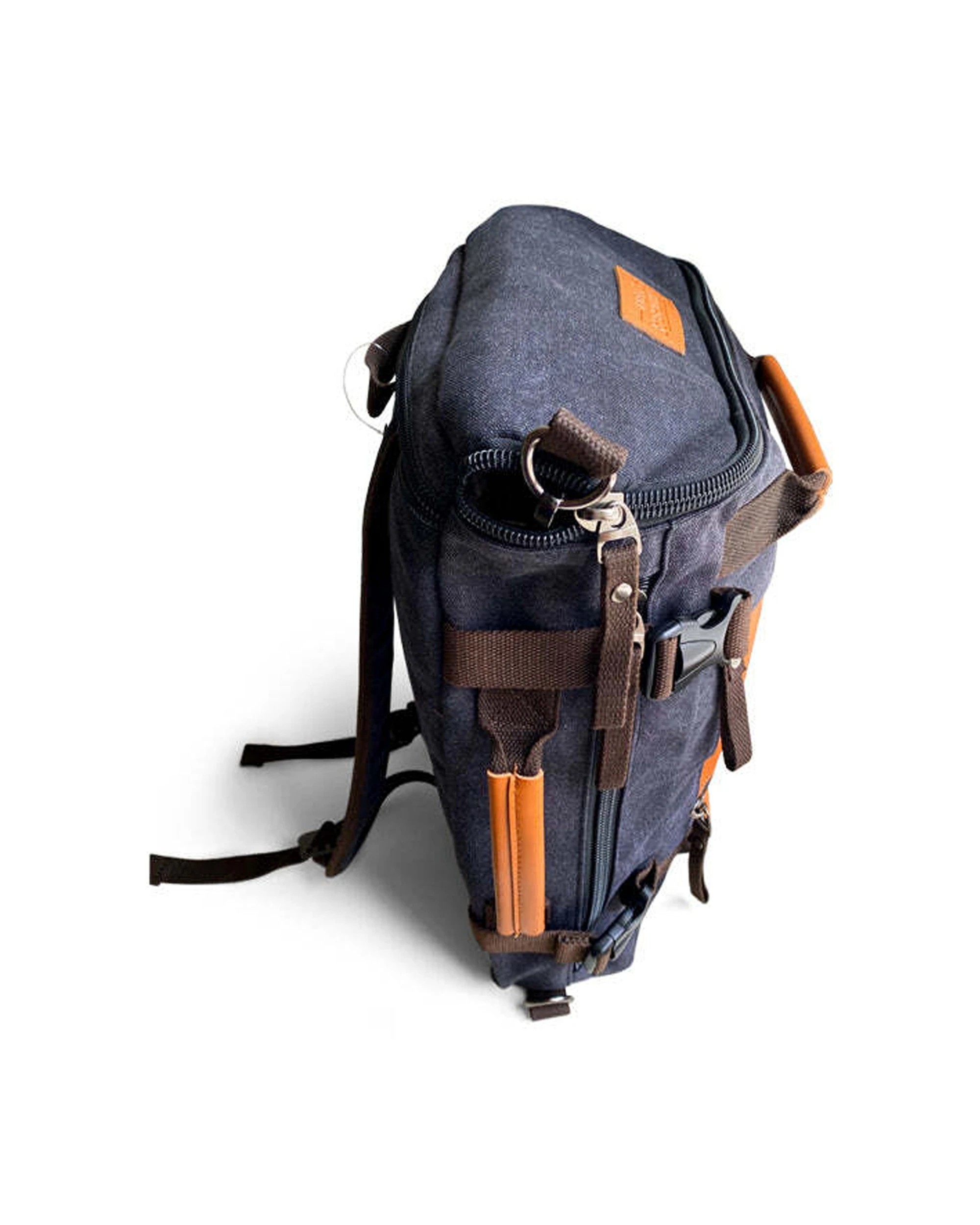 5 Mens Republic Messenger Backpack Combo Durable Washed Canvas Design 2-In-1 Bag - Black, 5 of 5