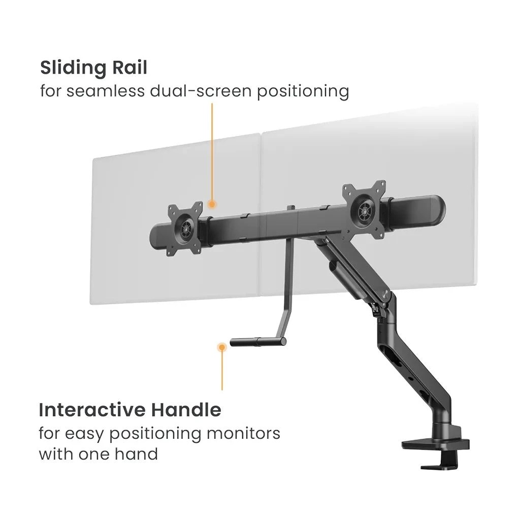 2 Brateck Noteworthy Dual Monitor Arm For 17"-32" with USB Ports - Black, 2 of 2