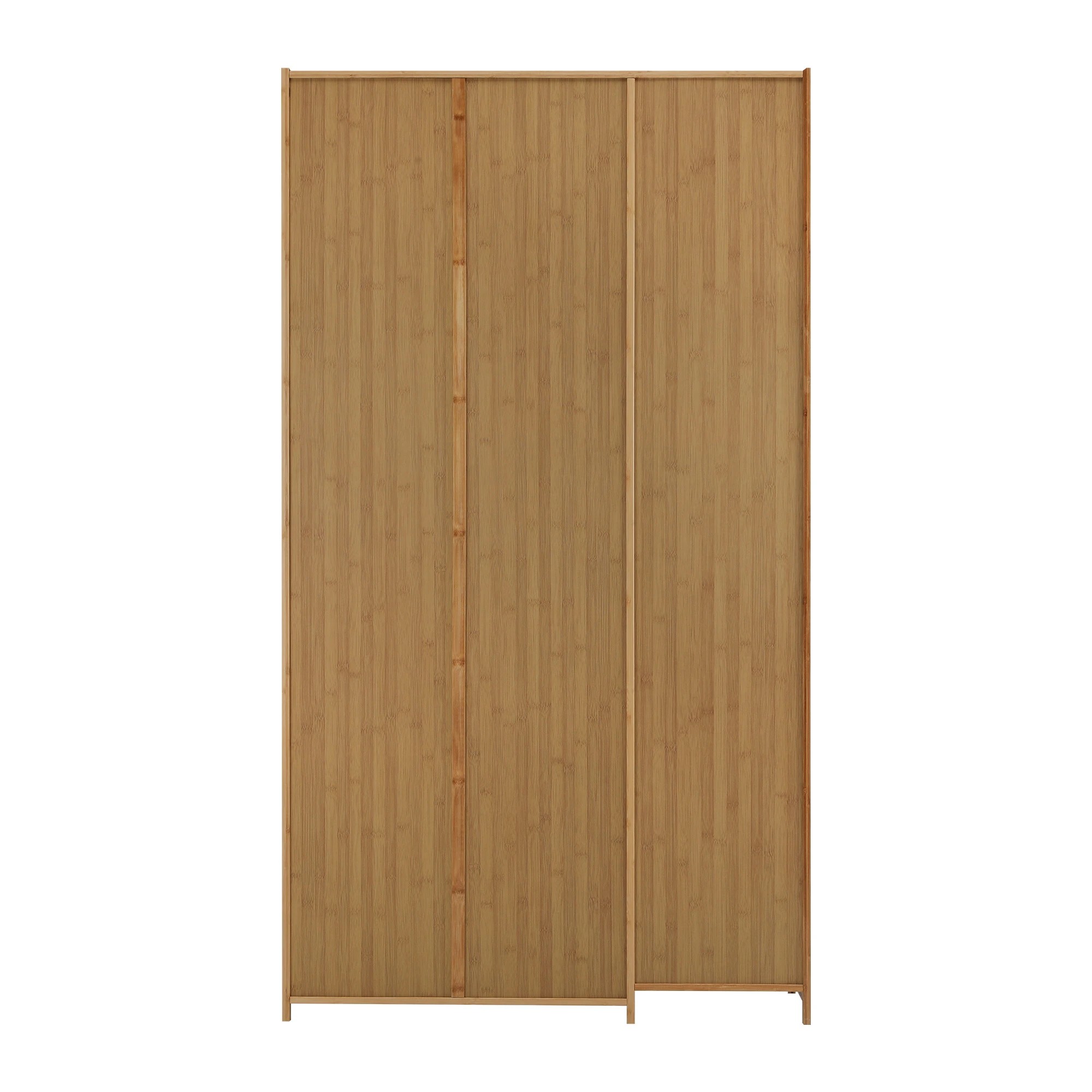 6 Oikiture Wardrobe Clothes Storage Cabinet Large Cupboard 3 Doors 6 Shelves - Natural, 6 of 6