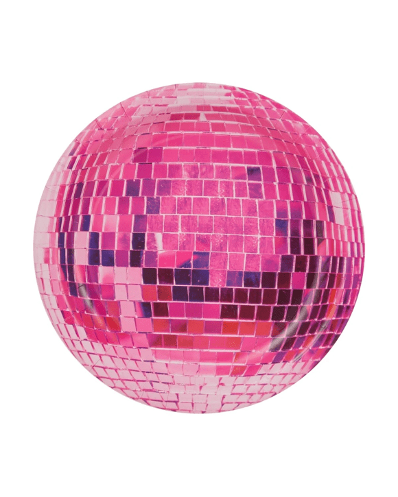 16 Piece Pink Disco Ball Paper Plates