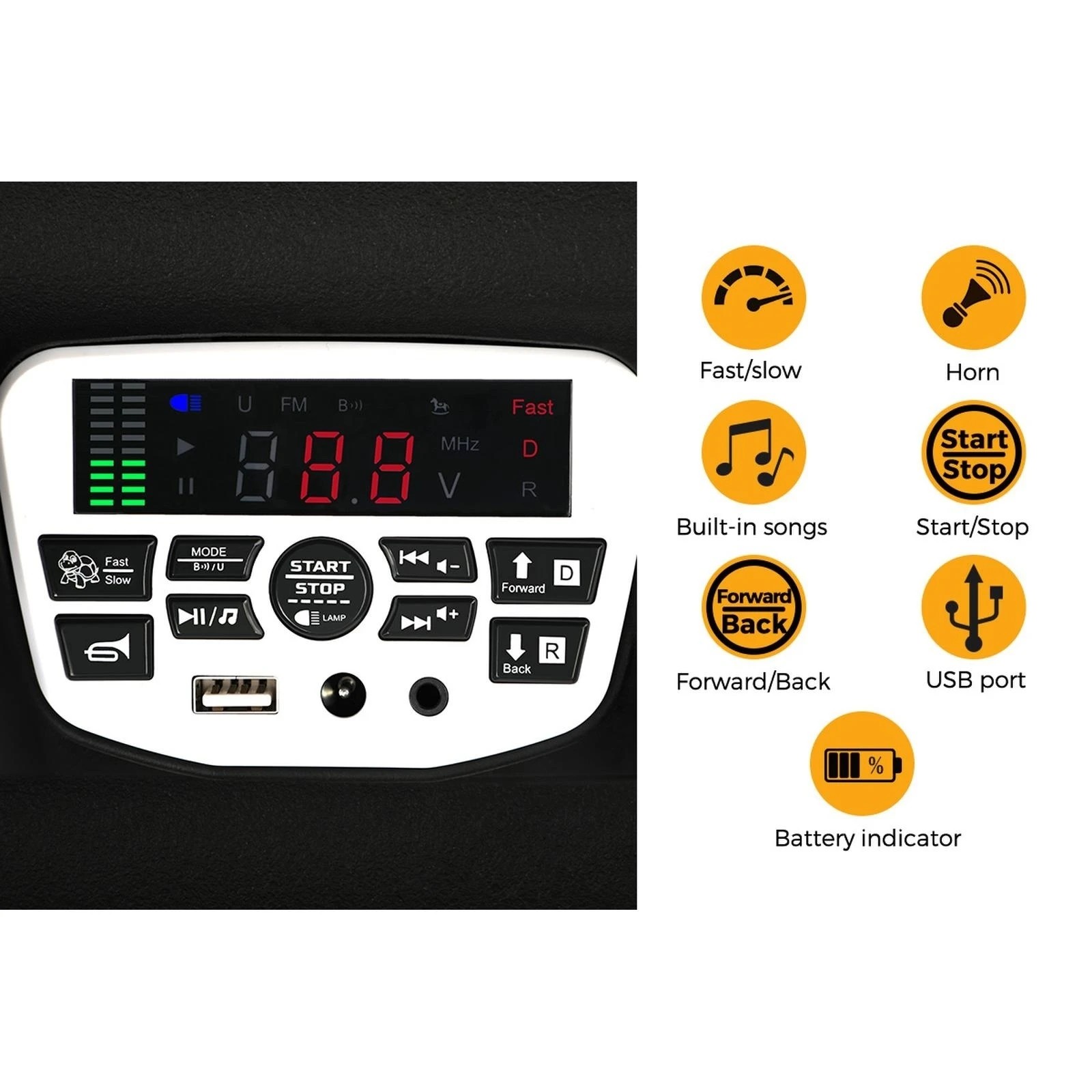 5 Mazam Kids Ride On Car Electric Toys Jeep 12v Remote Vehicle Car Gift
 - White, 5 of 10