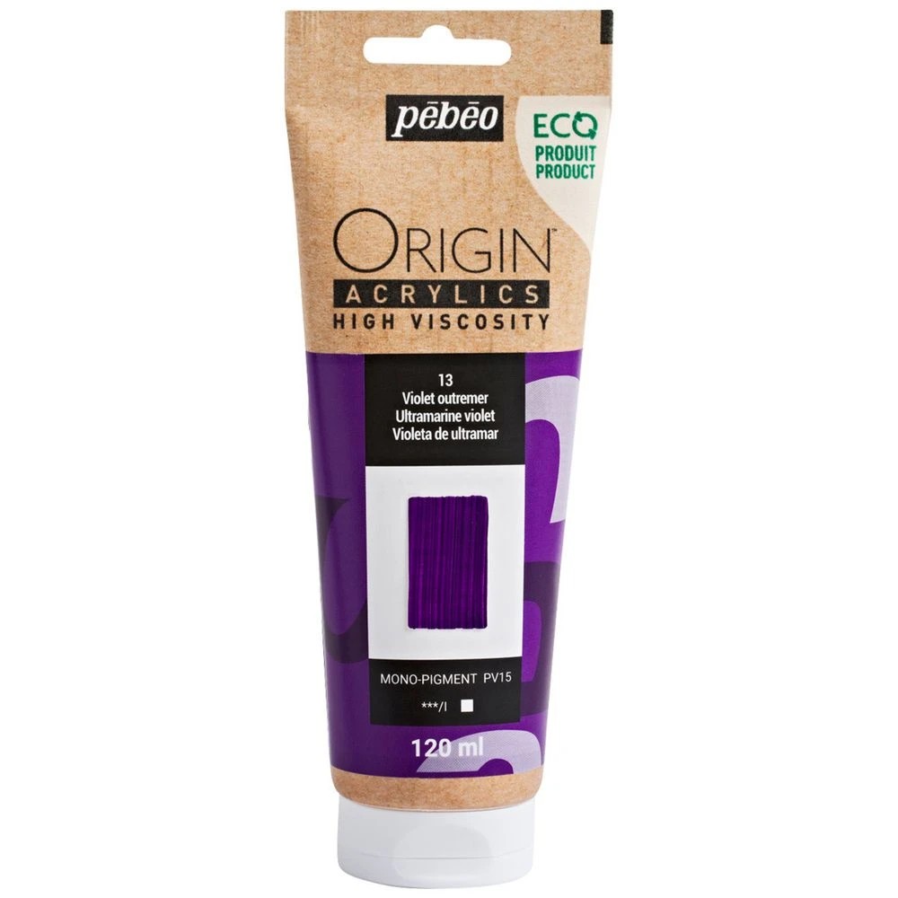 1 Pebeo Origin Acrylic Paint 120mL Ultramarine Purple, 1 of 2