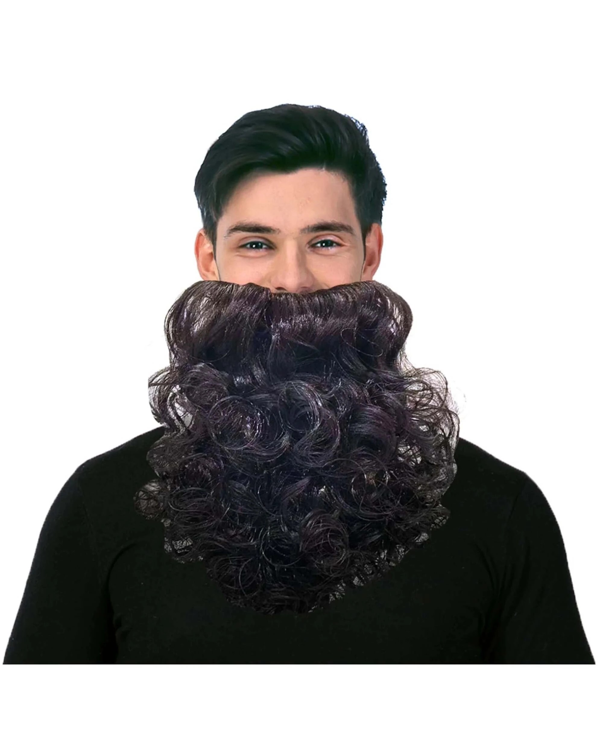 1 JD Party Curly Party Beard - One Size - Black, 1 of 2