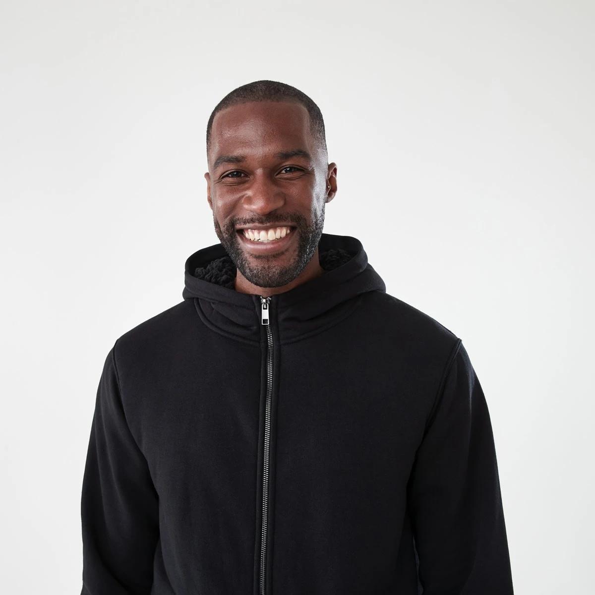 5 Sherpa Lined Zip Through Hoodie Black, 5 of 7