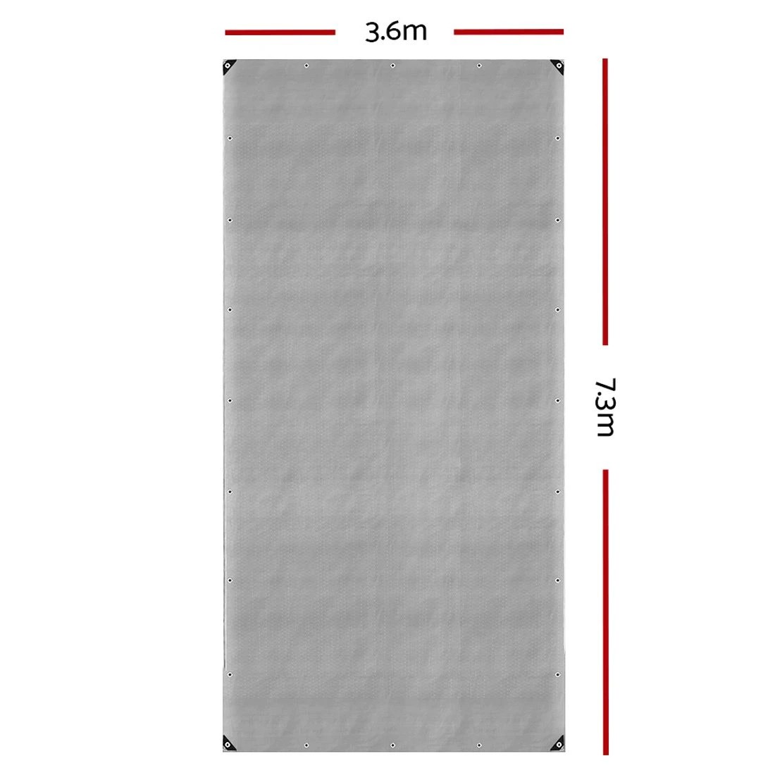 2 Instahut Tarp Tarpaulin 3.6x7.3m Canvas Camping Heavy Duty Sun Cover - Silver, 2 of 7