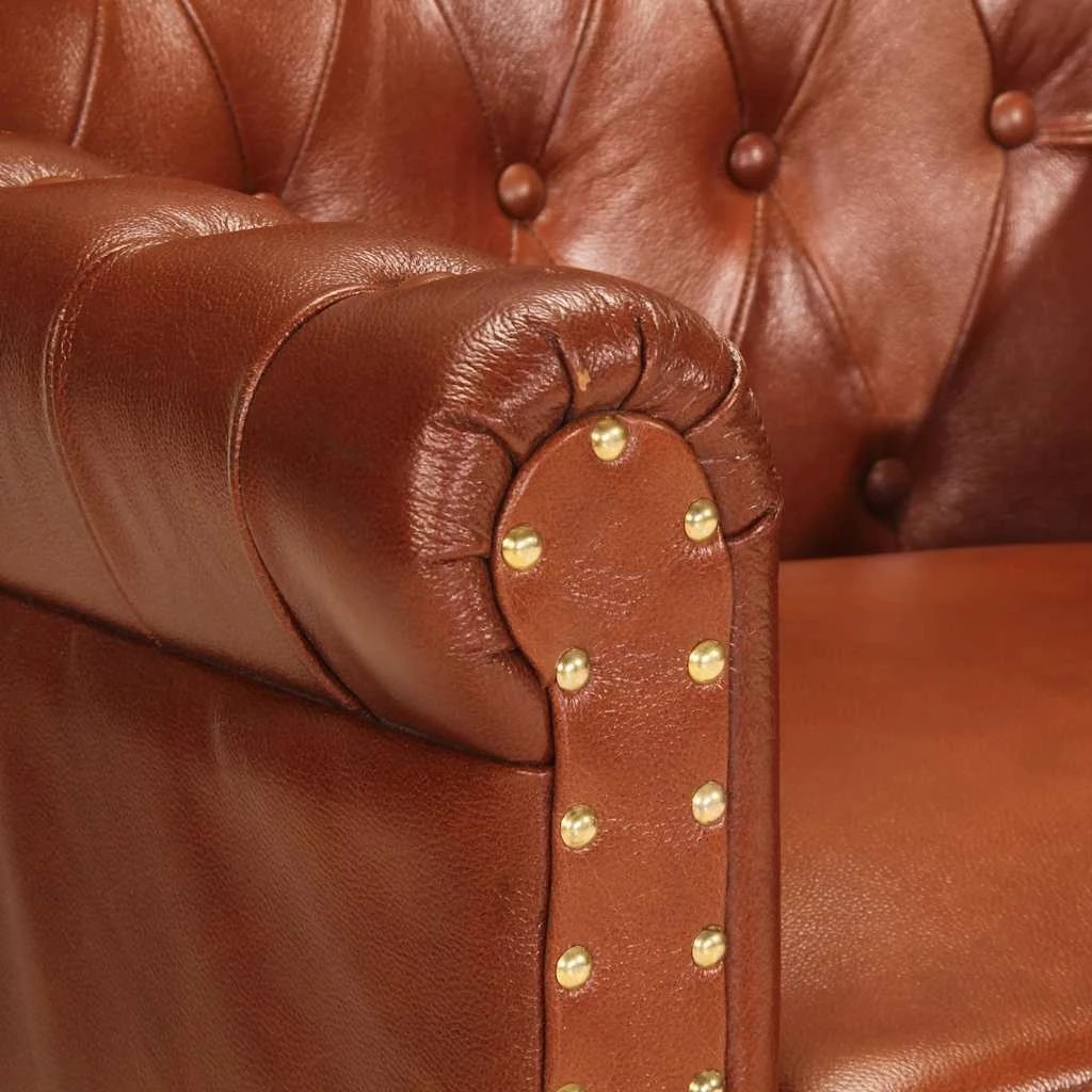 4 vidaXL Chair Leather - Brown, 4 of 8