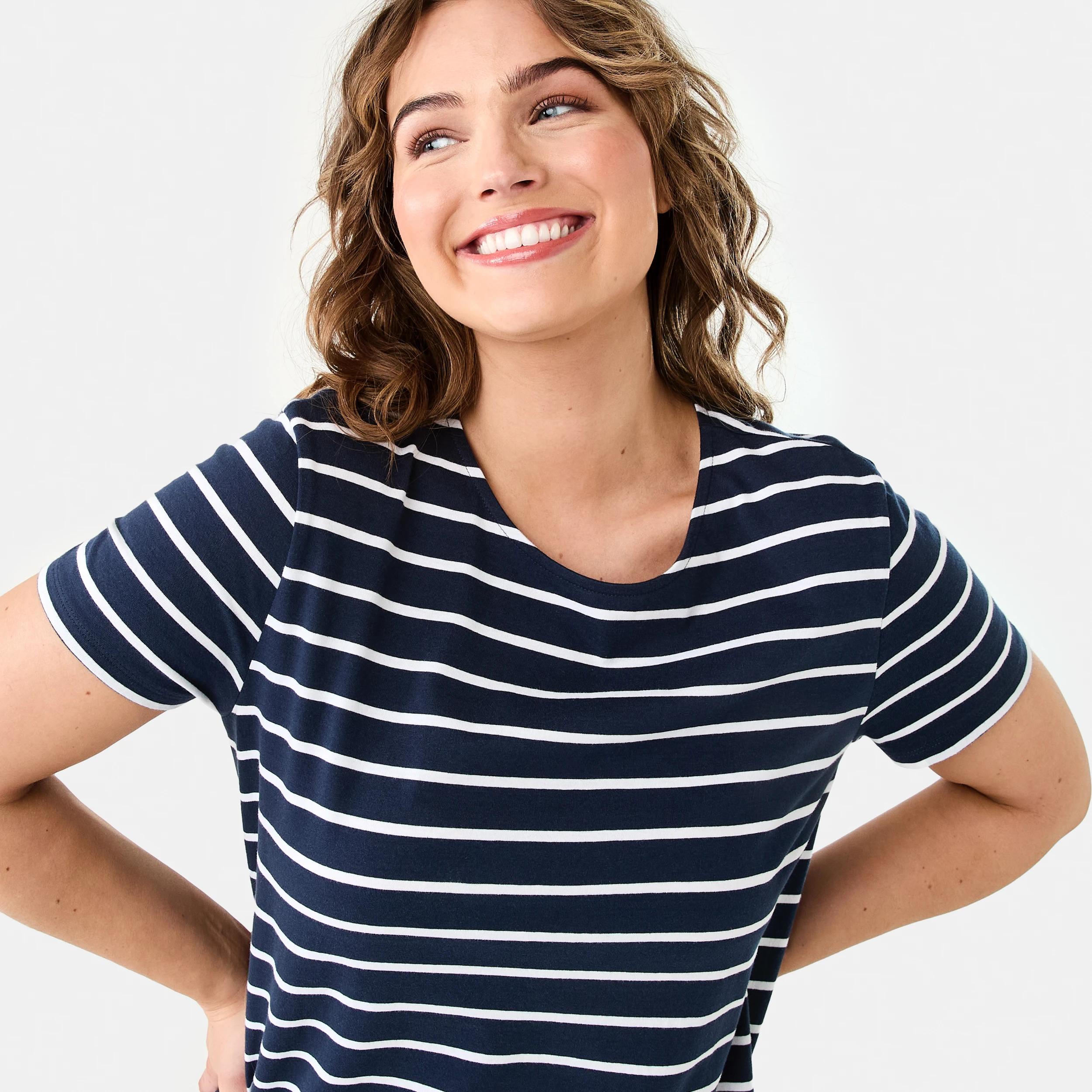 5 Short Sleeve Relaxed T-shirt Mini Dress STRIPE NAVY BLAZER, 5 of 7