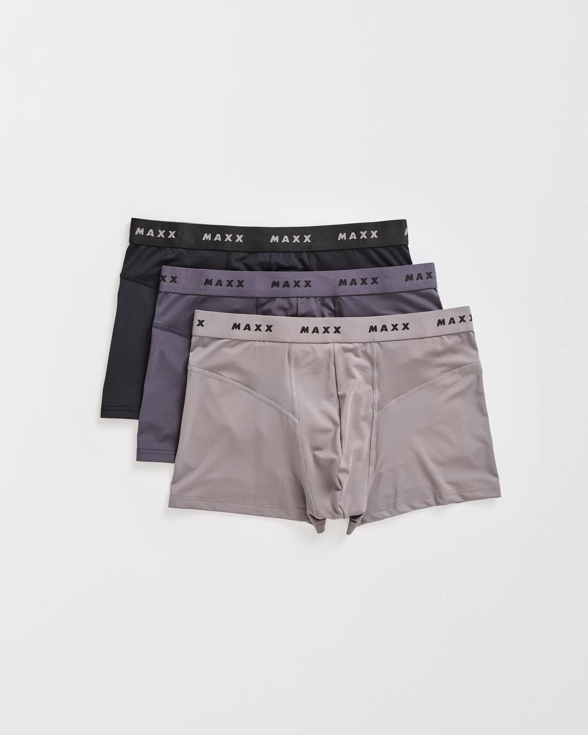 1 Maxx 3 Pack Performance Trunks GREY, 1 of 1