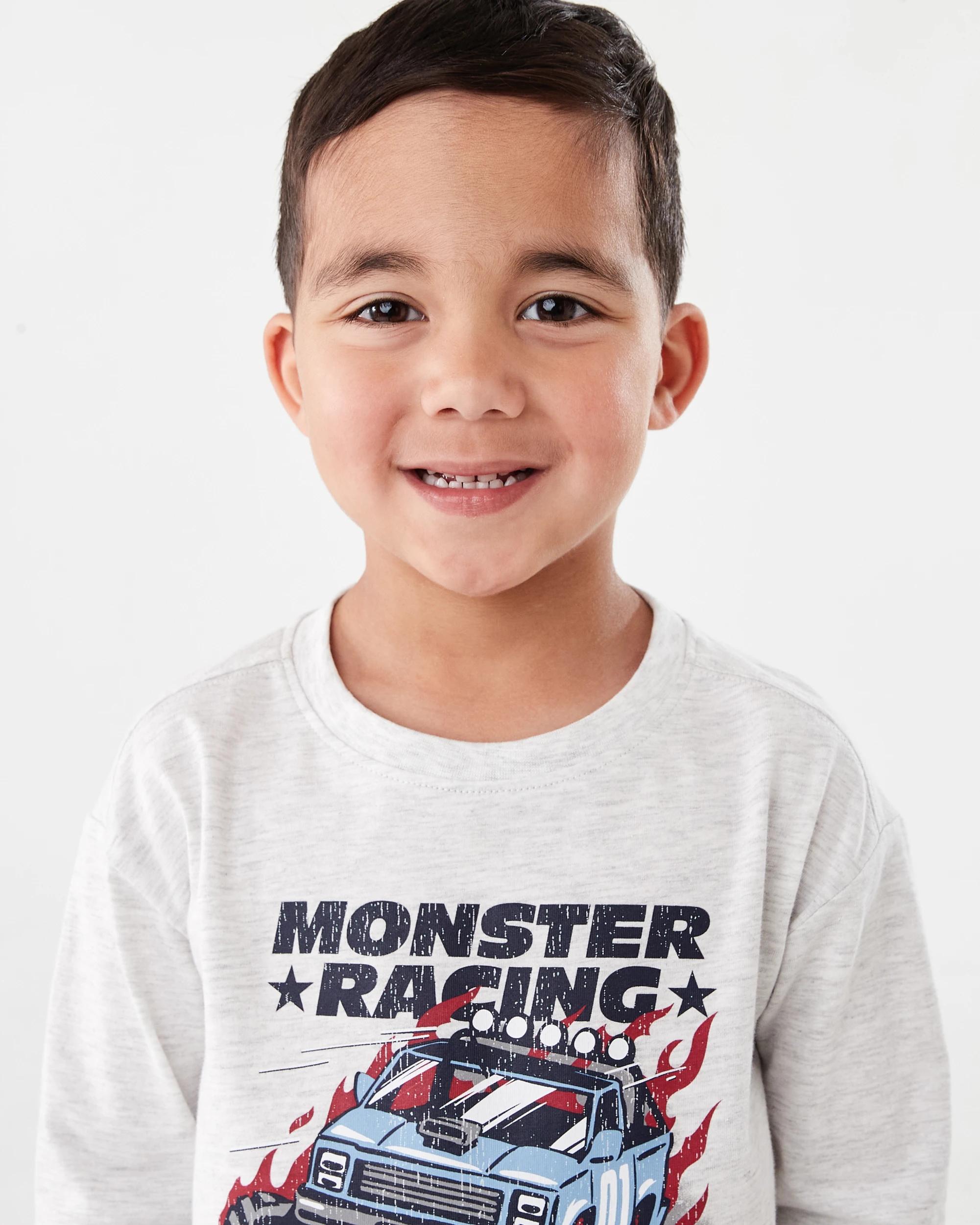 3 Long Sleeve Print T-shirt Gry Moto, 3 of 8