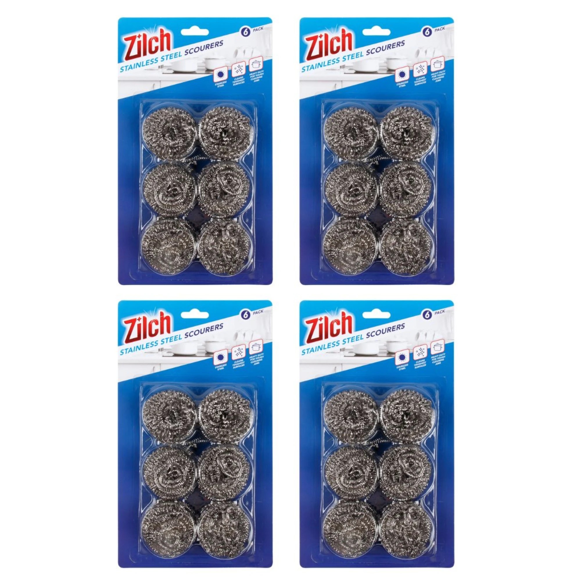 1 Zilch Stainless Steel Scourer 6pk x4, 1 of 1