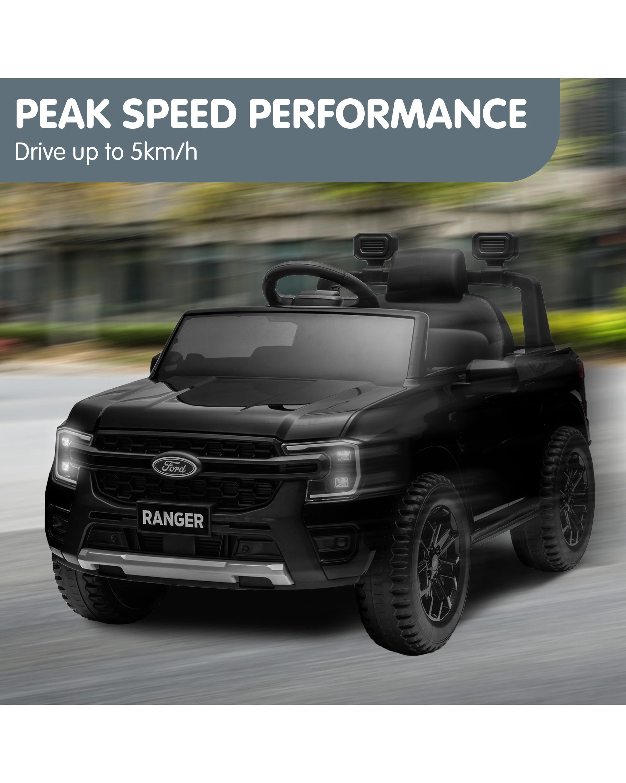 8 Kahuna Ford Ranger Electric Kids Ride On Car - Black, 8 of 9