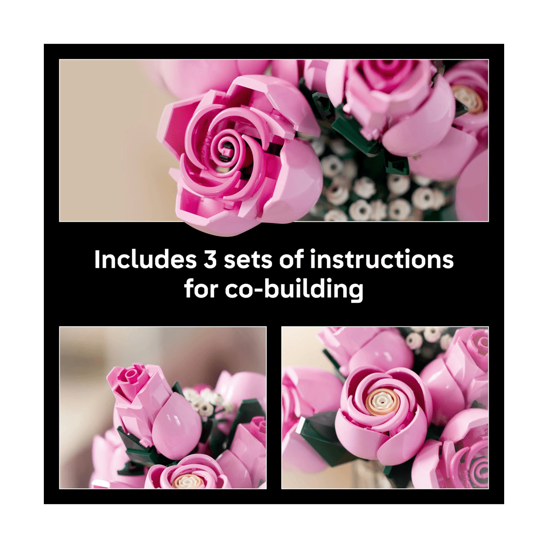 6 LEGO Botanicals Bouquet of Pink Roses 10374, 6 of 9