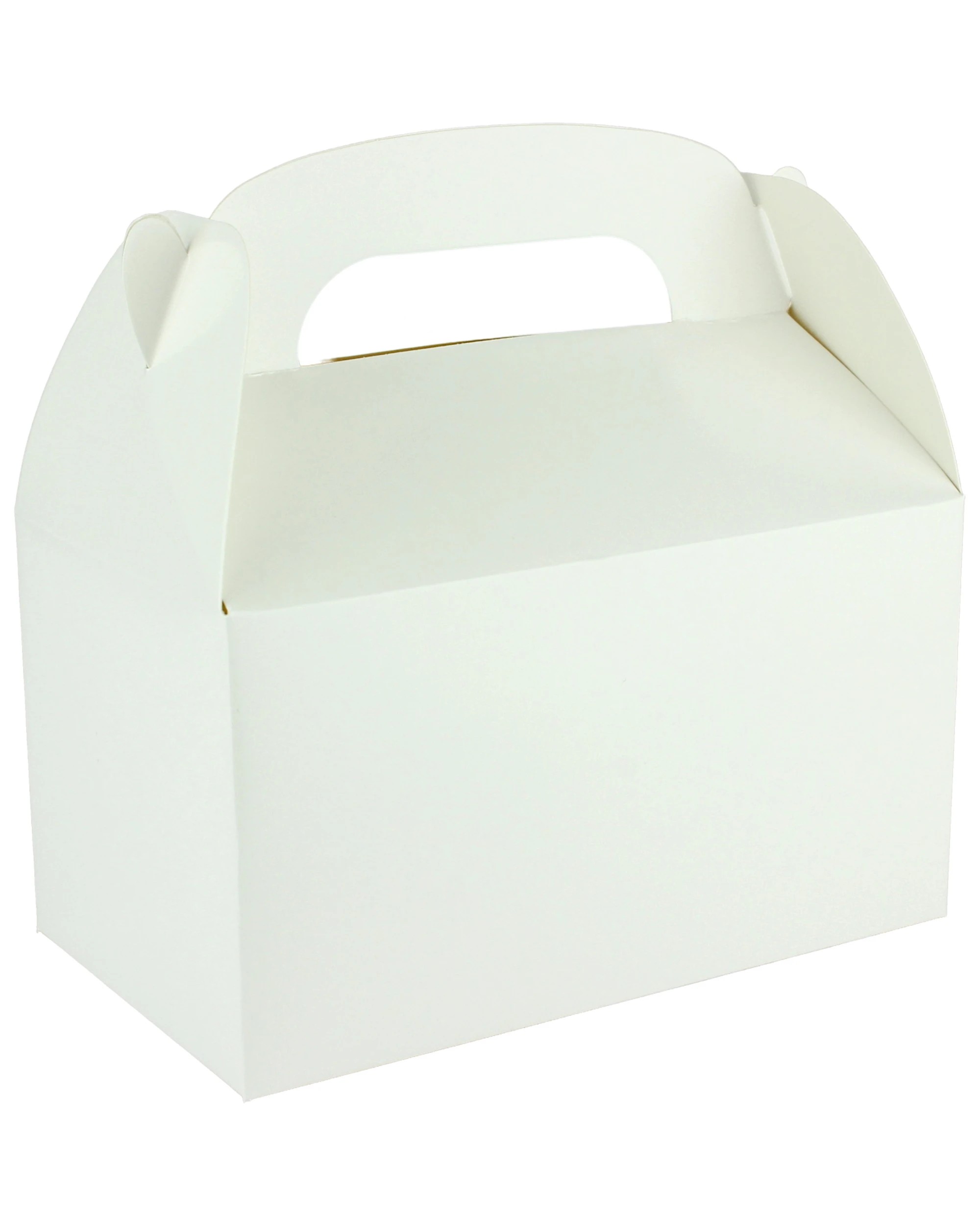 1 Partyrama White Lolly/Treat Boxes with Handle Pack of 6 - White, 1 of 2
