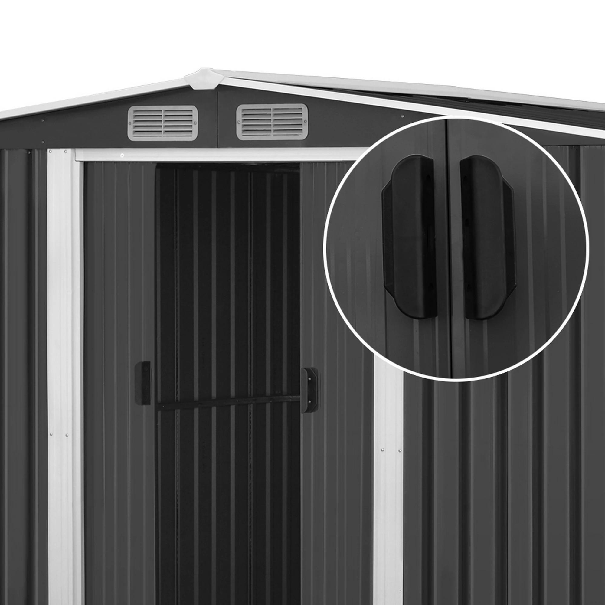 5 Giantz Garden Shed Metal Base Sheds Outdoor Storage Workshop Shelter Sliding Door - Grey, 5 of 8