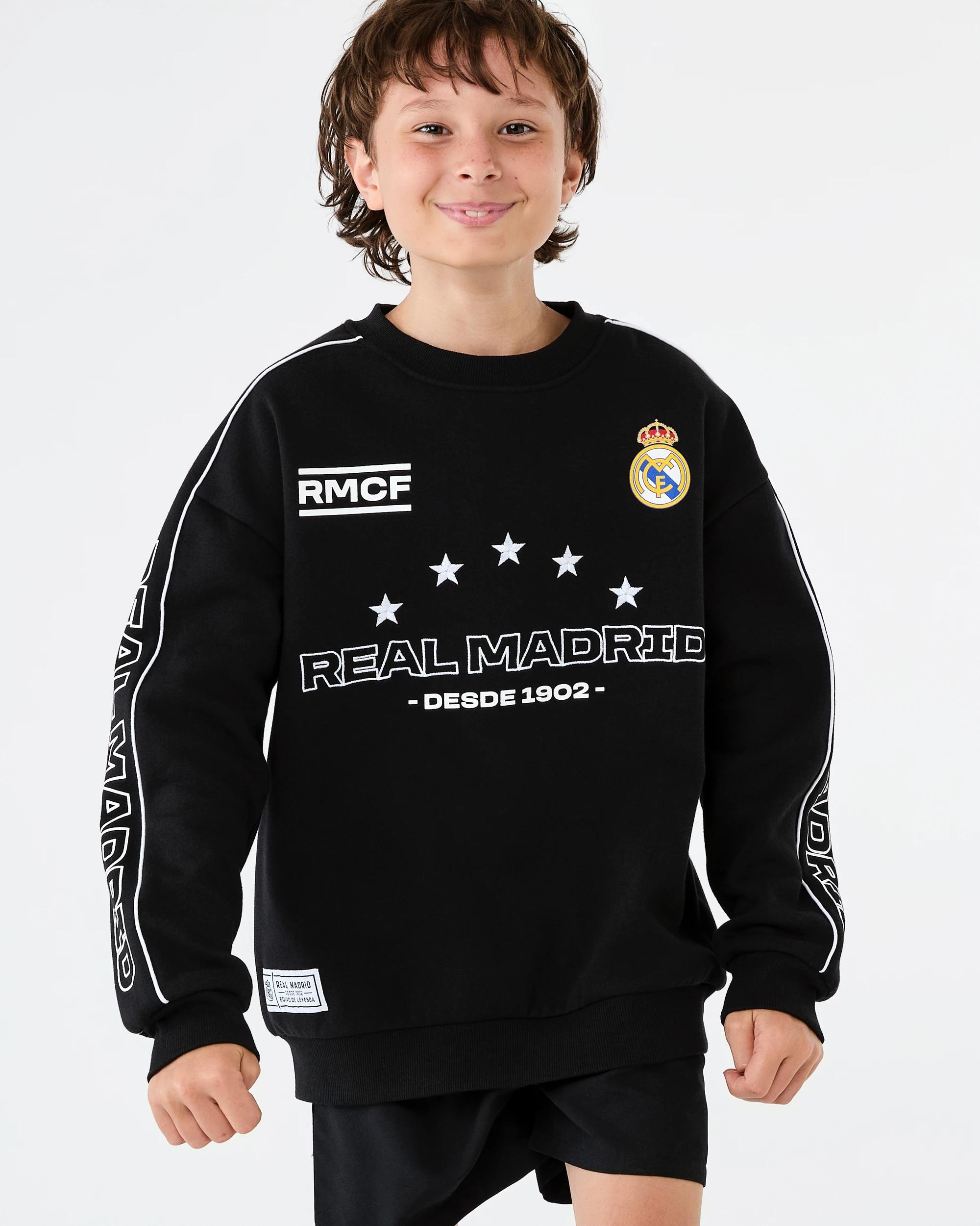 7 Real Madrid Youth Crew Neck Sweatshirt Black, 7 of 9