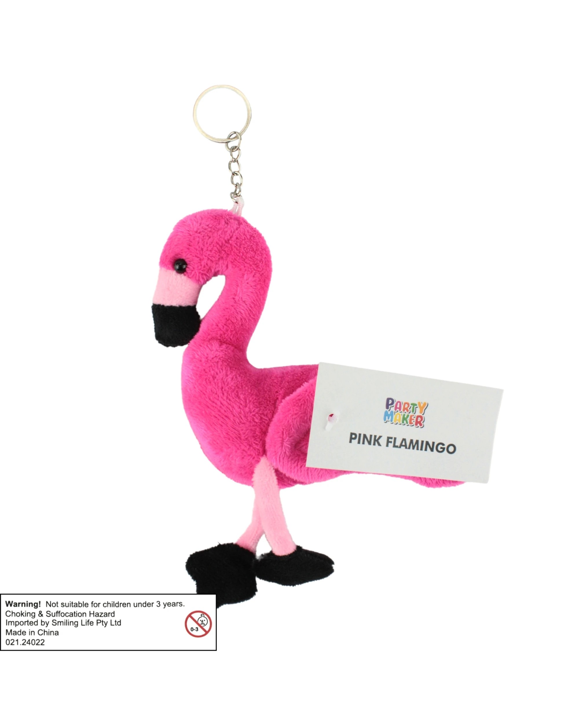 4 Partyrama Plush Pink Flamingo Keyring, 4 of 4