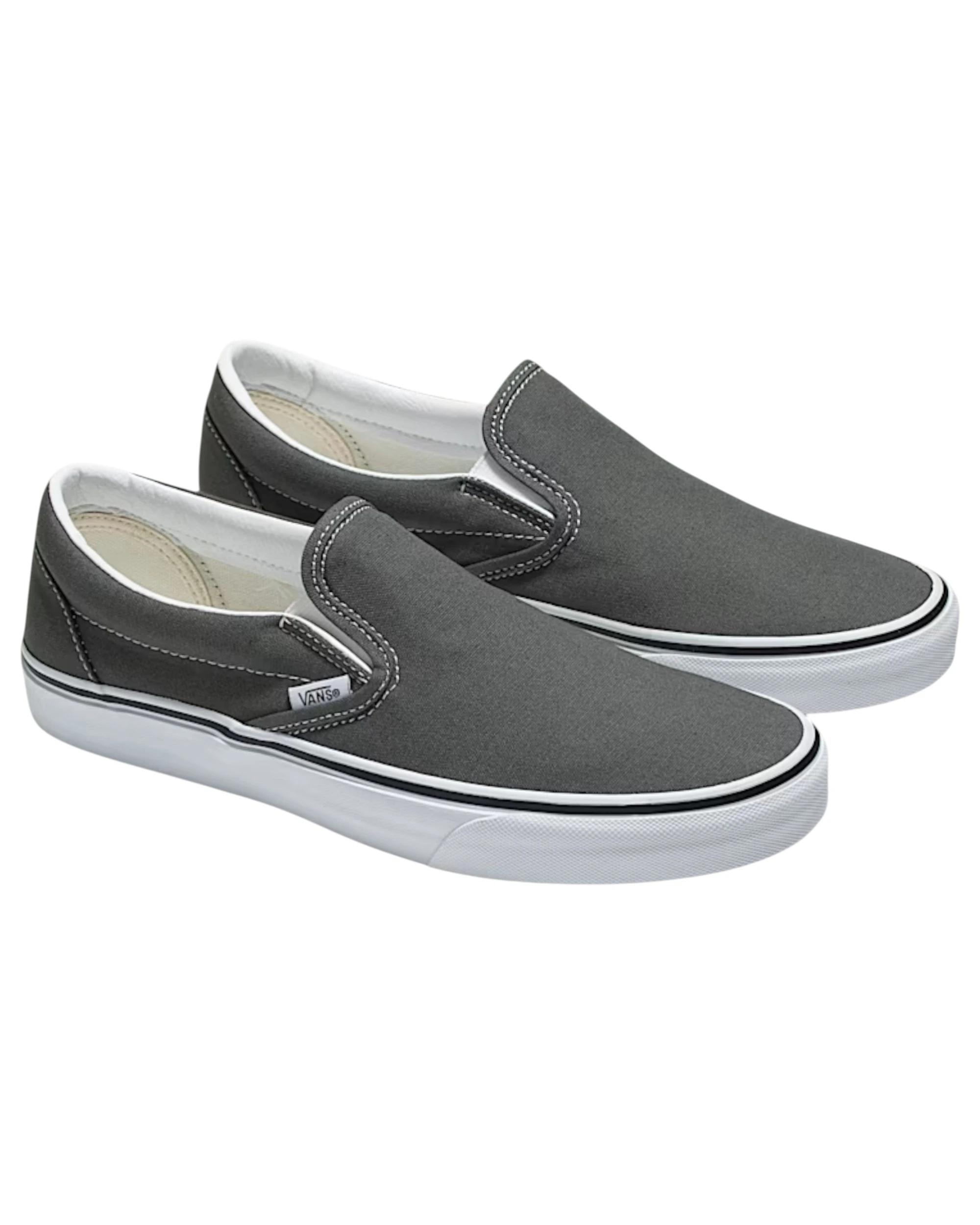 1 Vans Mens Classic Slip On Charcoal Canvas Shoes CHARCOAL, 1 of 4
