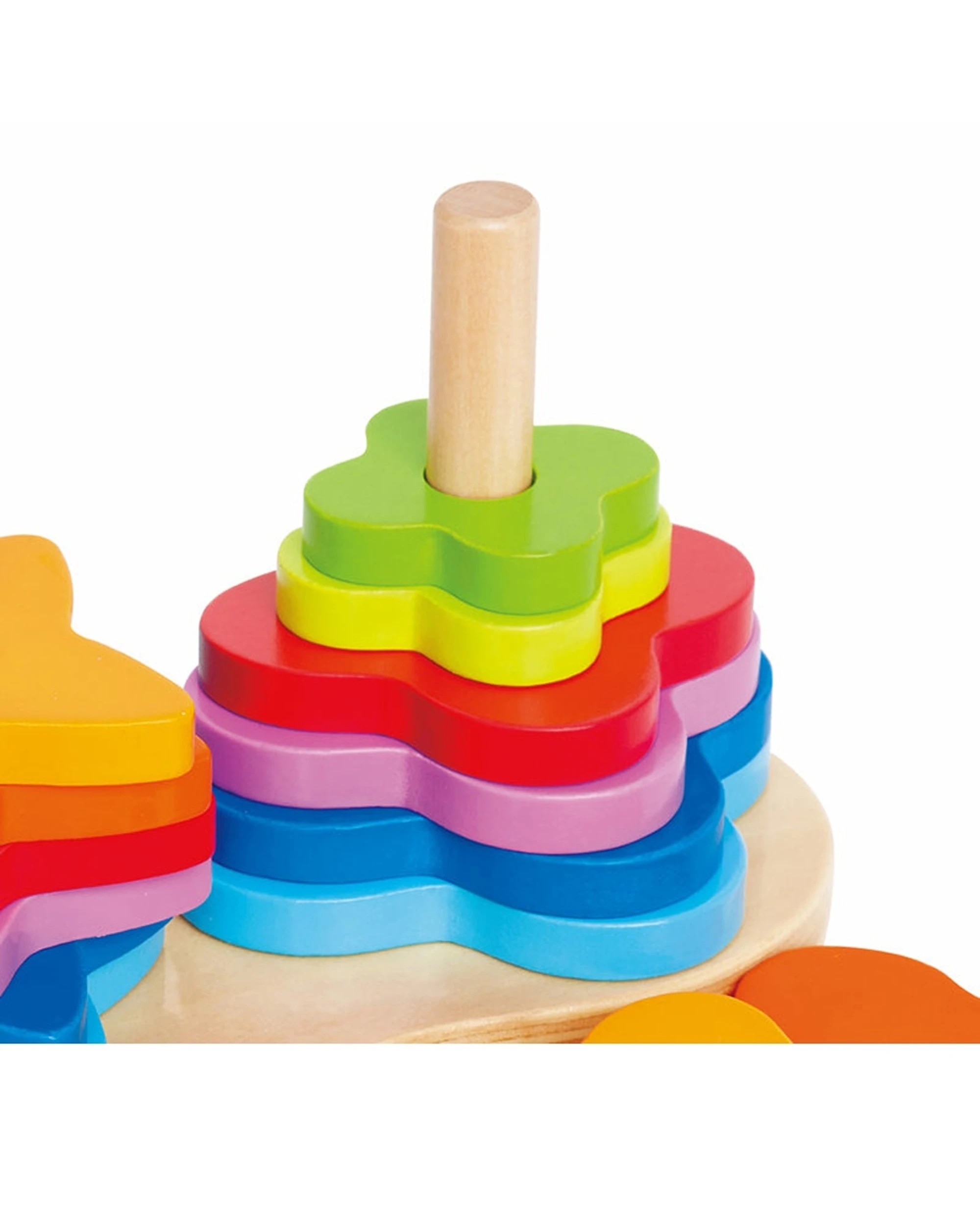 5 Hape Double Rainbow Stacker Wooden Toy Kids Durable Plastic Educational Play Activity Toy - Multi, 5 of 5