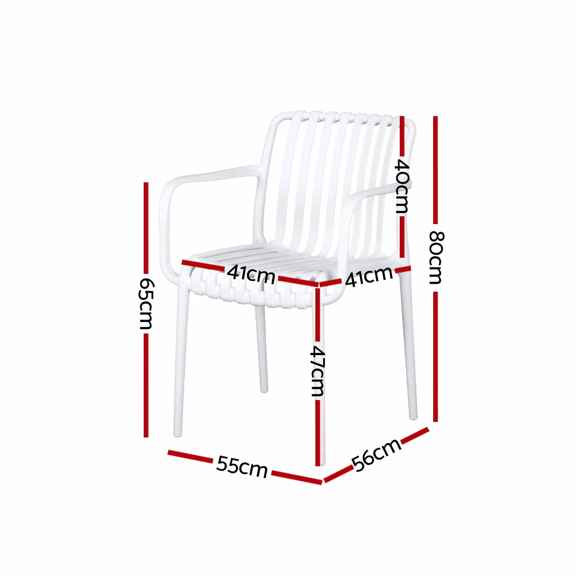 Gardeon 4PC Outdoor Dining Chairs Patio Furniture PP Stackable Chair ...