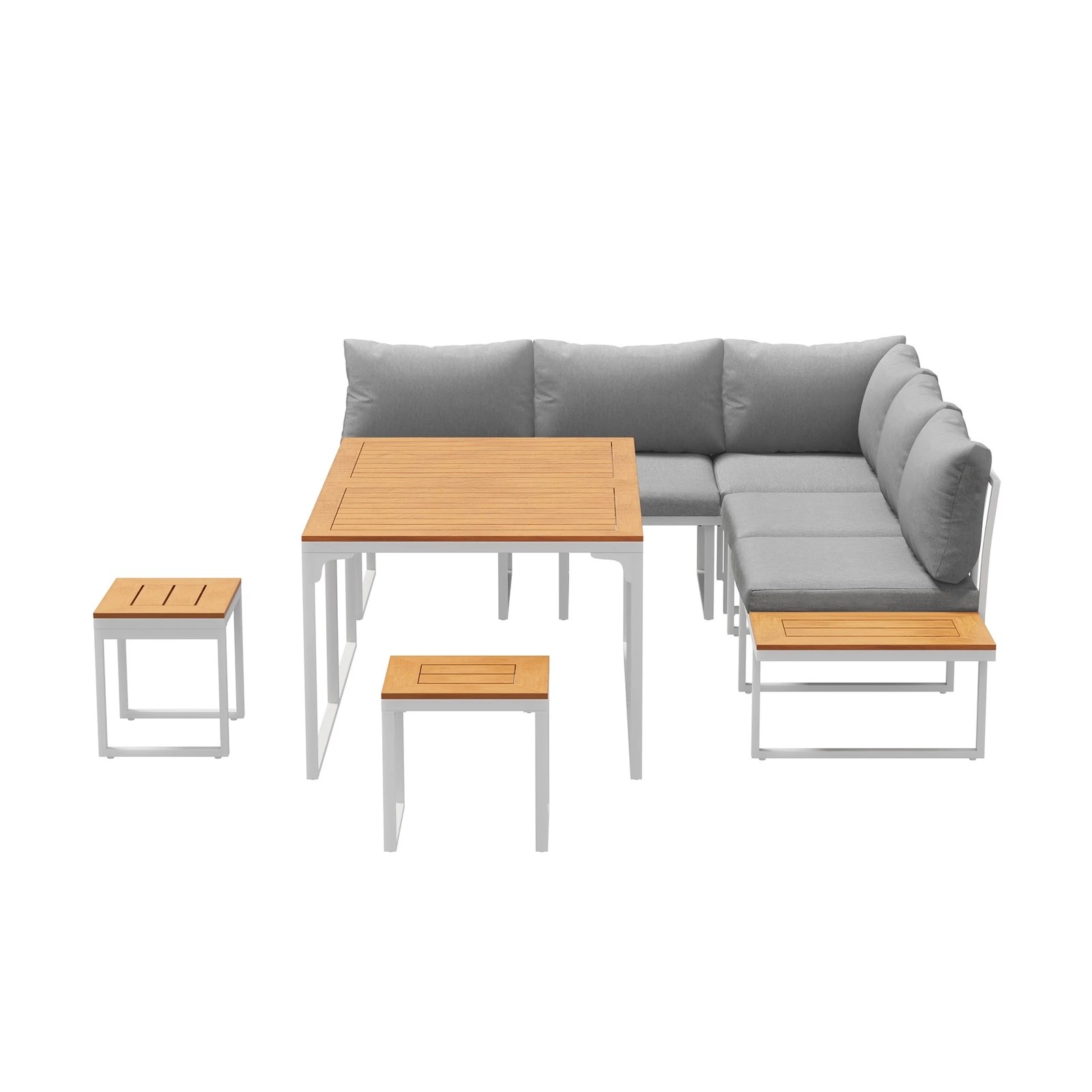 6 Livsip 7 Seater Outdoor Dining Set Sofa Lounge Setting Patio Table Stool - Multi, 6 of 8