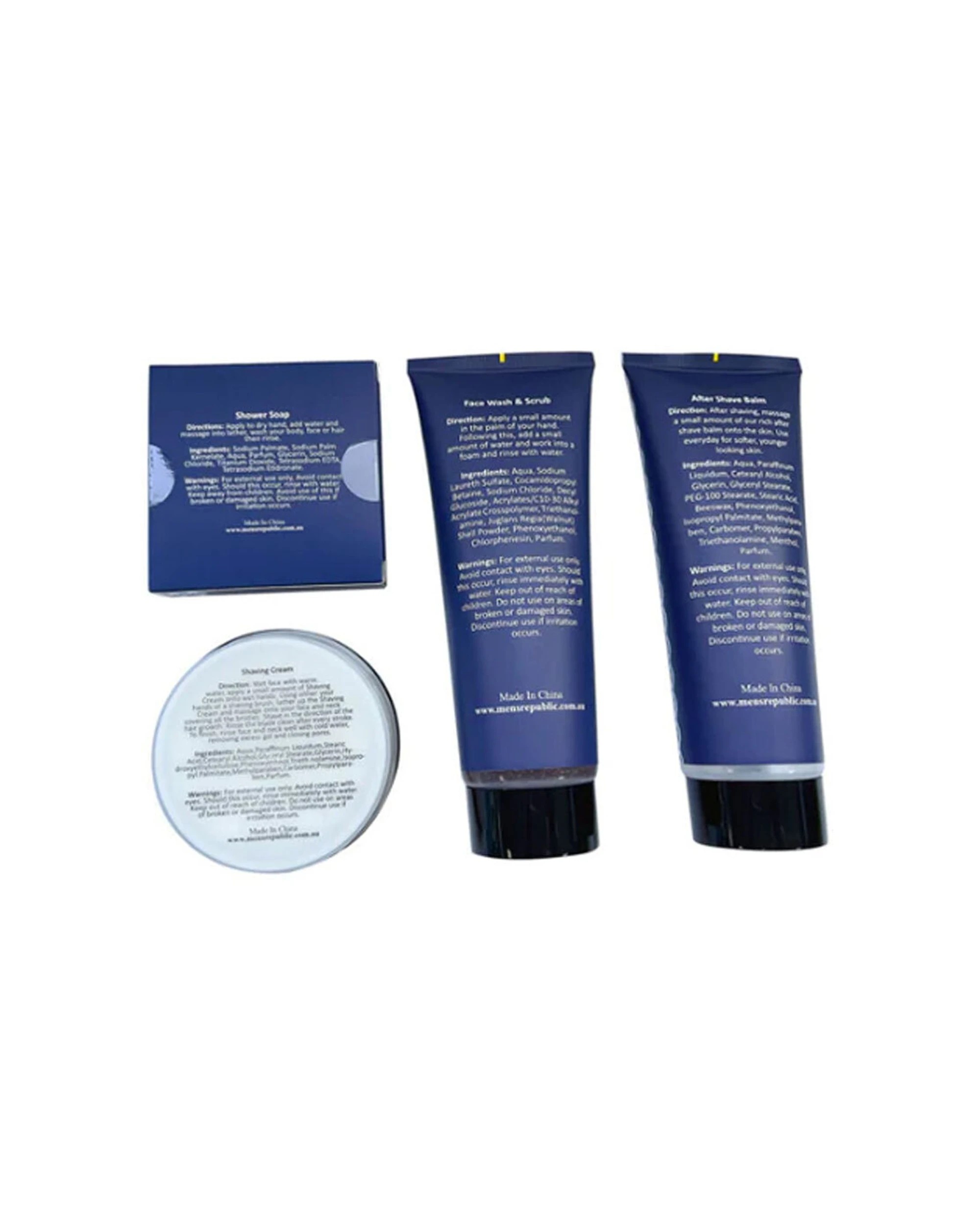 3 Mens Republic 4Pc Grooming Kit Shave Gel After Shave Balm Shave Soap - Blue, 3 of 3