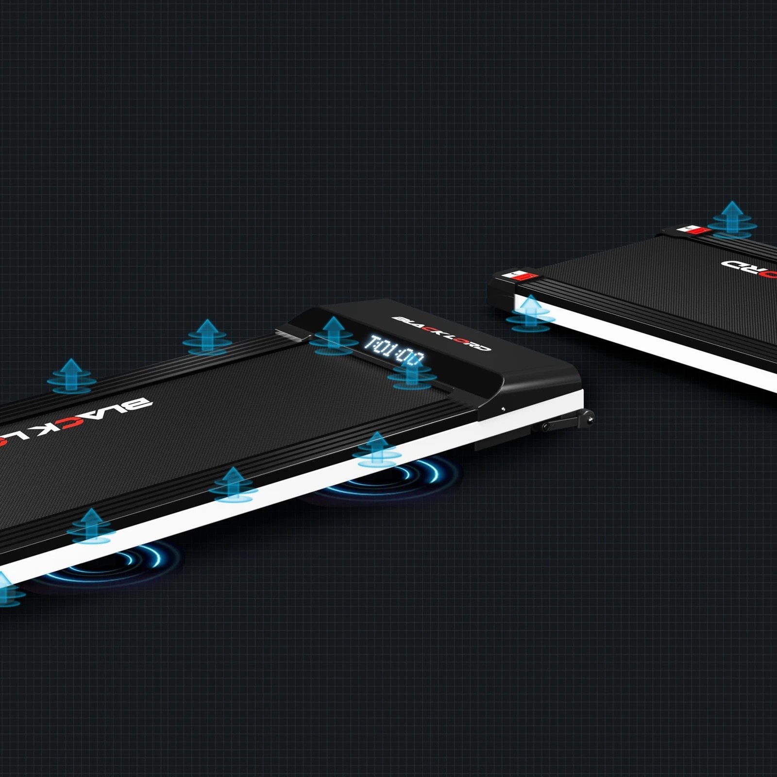 7 Black Lord Treadmill Electric Walking Pad Steel Frame Under Desk Gym 410mm - Black, 7 of 10