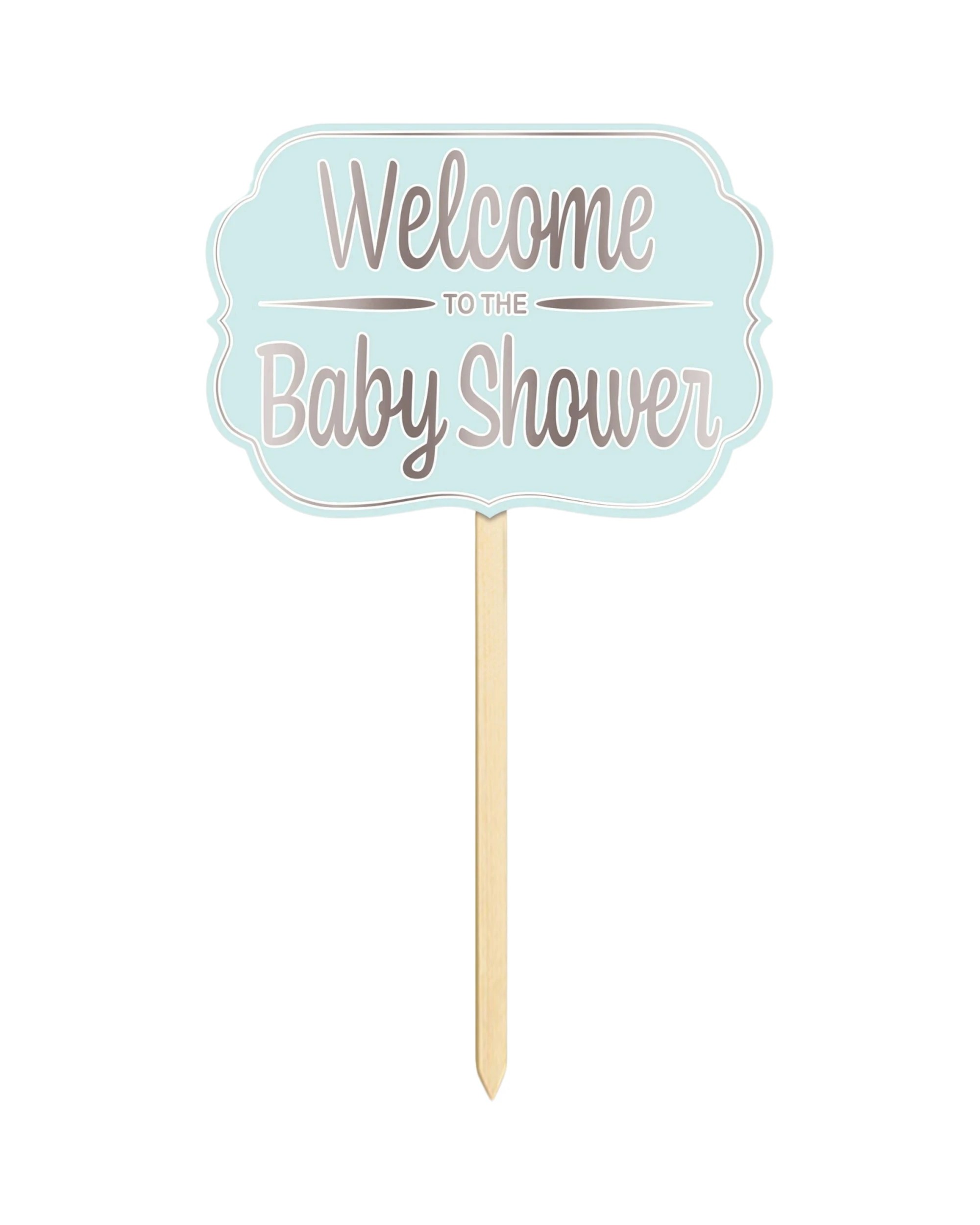 1 Beistle & Silver Welcome to the Baby Shower Yard Sign - Blue, 1 of 2