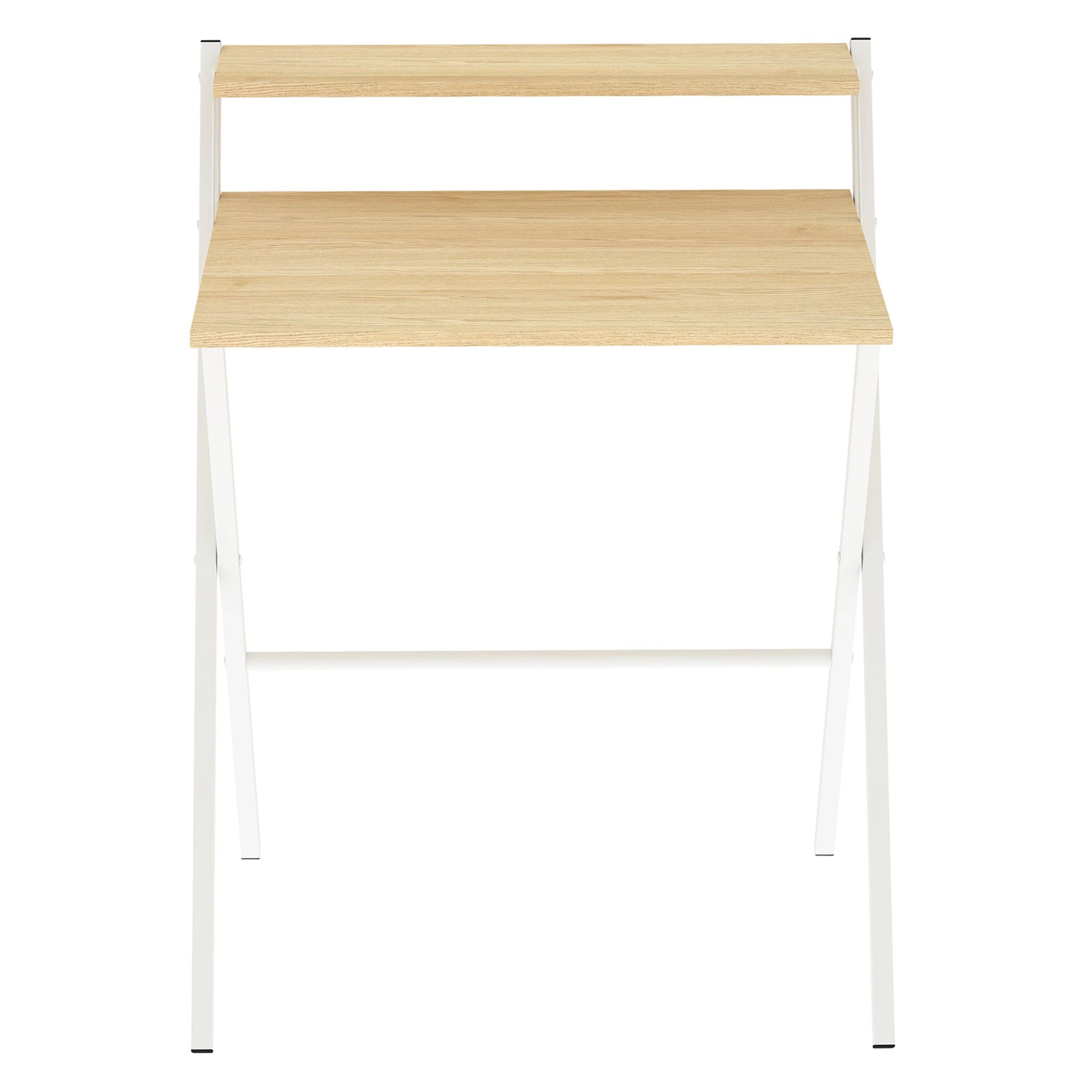2 Levede Foldable Computer Desk - Natural, 2 of 9