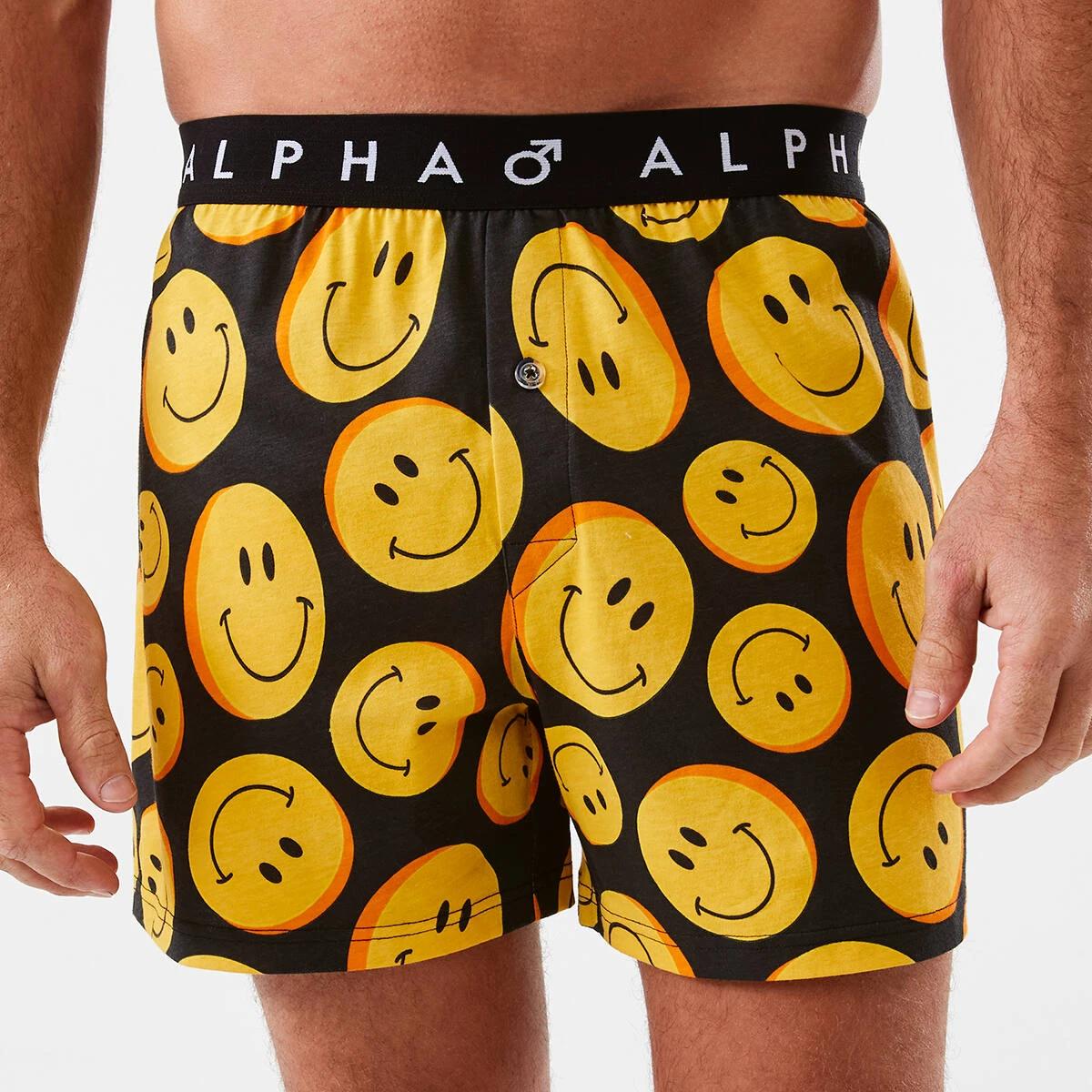 1 Printed Jersey Boxers Smileyface, 1 of 5