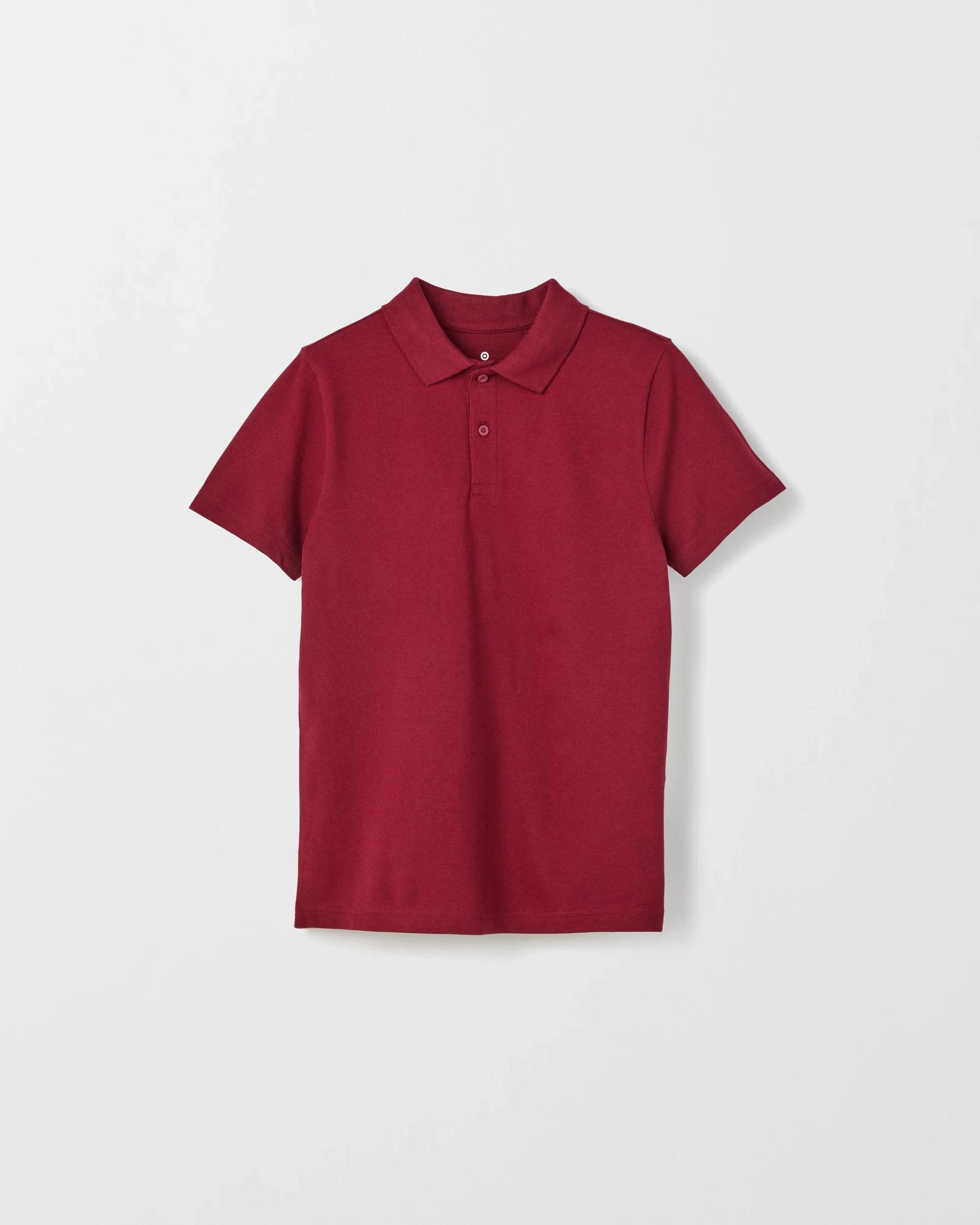 2 Target Australian Cotton 2 Pack Short Sleeve Polo T-Shirt BURGUNDY, 2 of 5