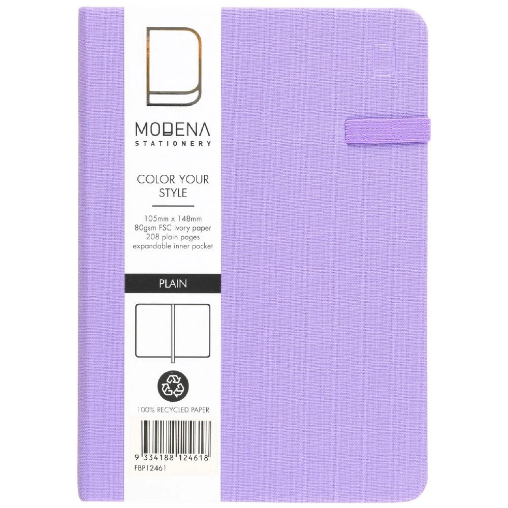 1 Modena A6 Linen Plain Notebook Lilac, 1 of 5