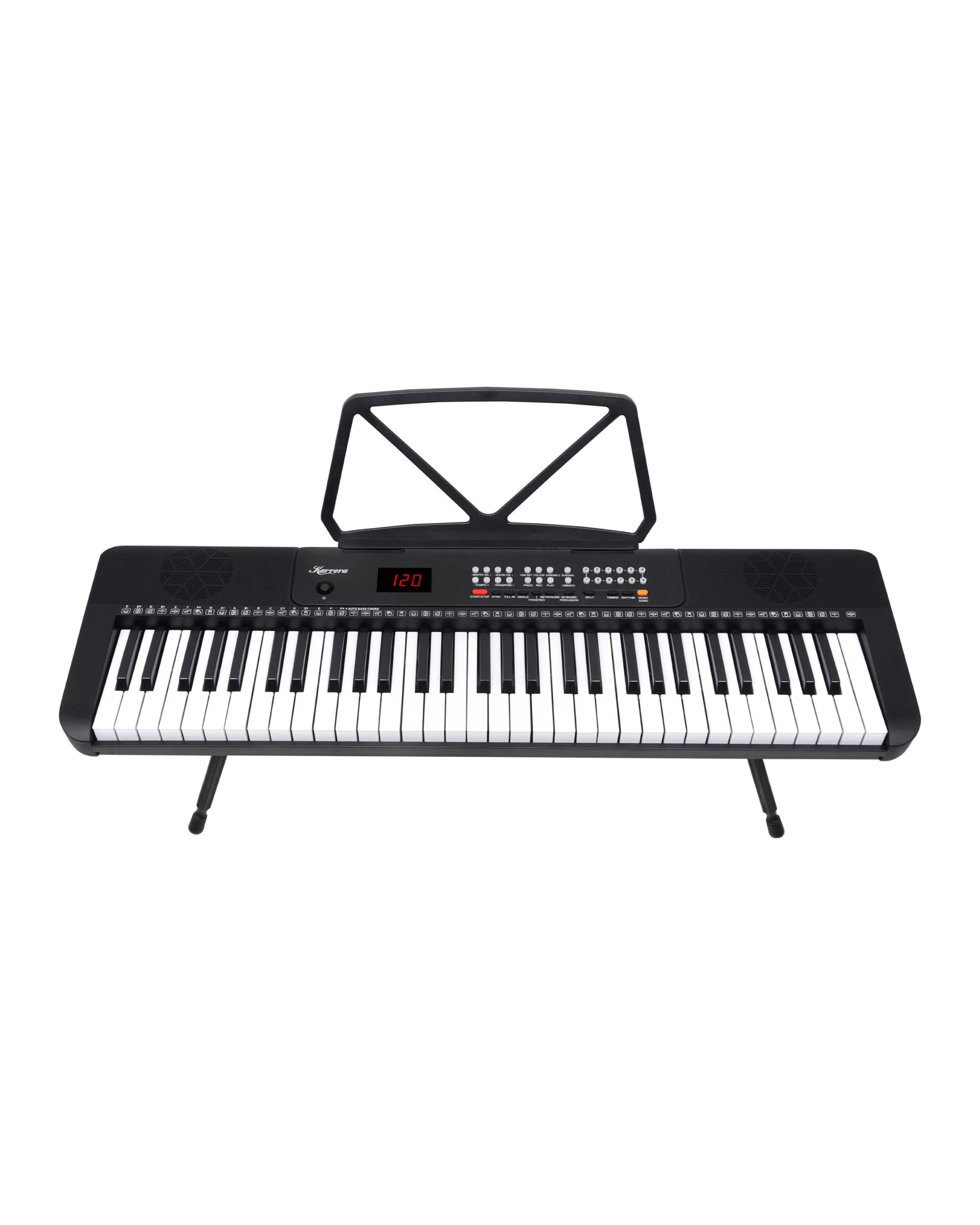 1 Karrera 61-Key Electronic Piano Keyboard with LED and Folding Stand CHJ-SD1 - Black, 1 of 7
