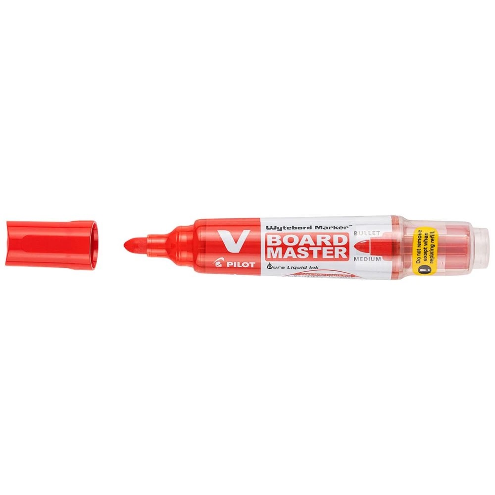 3 PILOT VBoard Master Whiteboard Marker Bullet Red, 3 of 6
