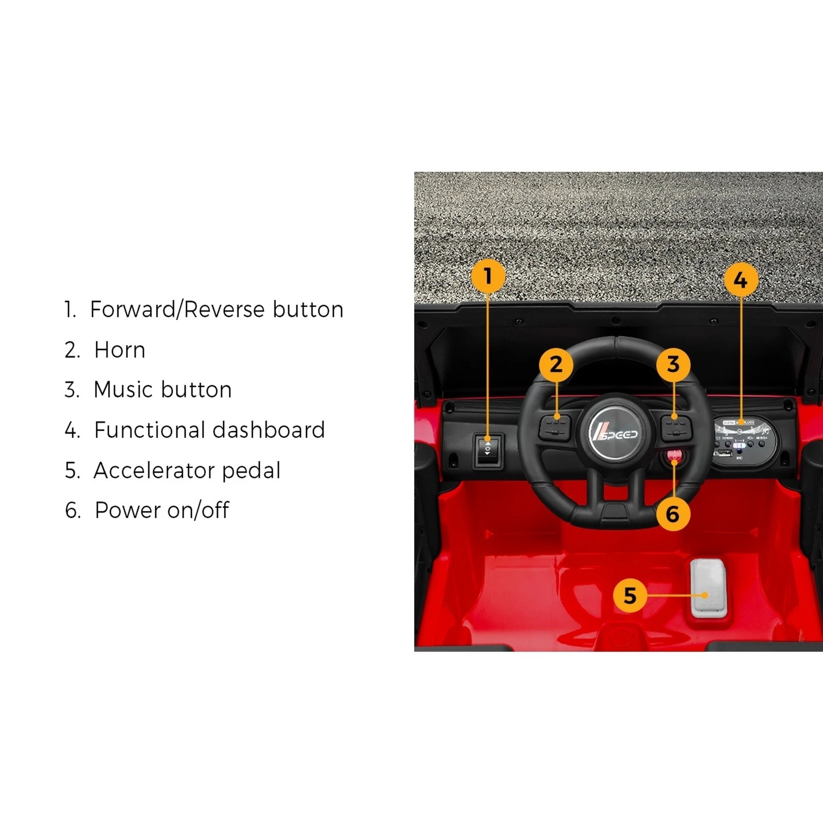 5 Mazam Kids Ride On Car 12v Electric Toy Jeep Battery Remote Control Led Cars
 - Red, 5 of 10