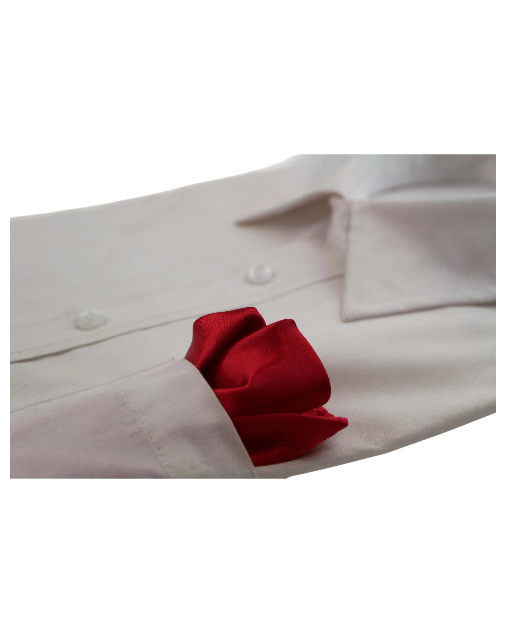 3 Zasel Mens Pocket Square - Red, 3 of 3