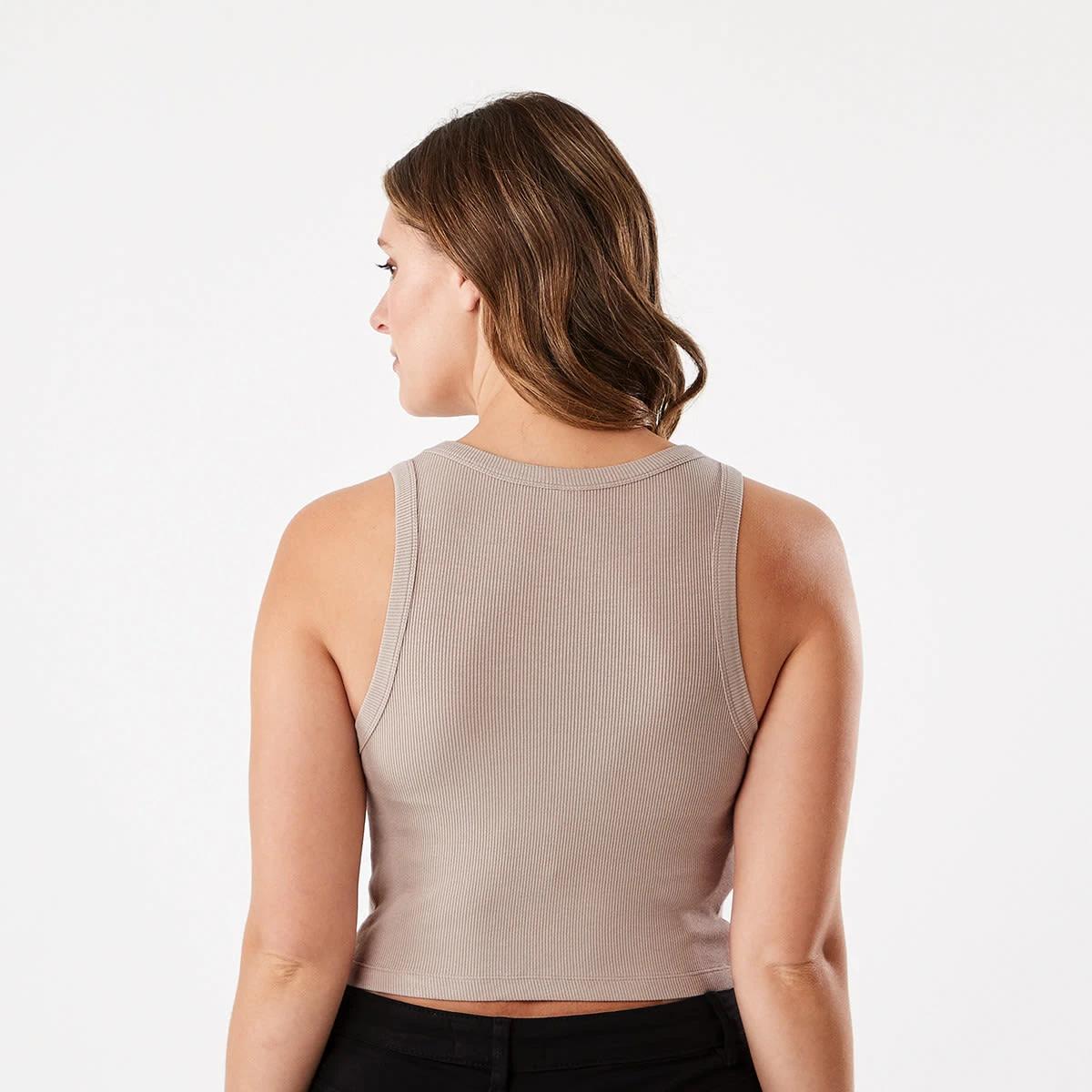 3 Sleeveless Printed Rib Crop Tank Canyon, 3 of 6