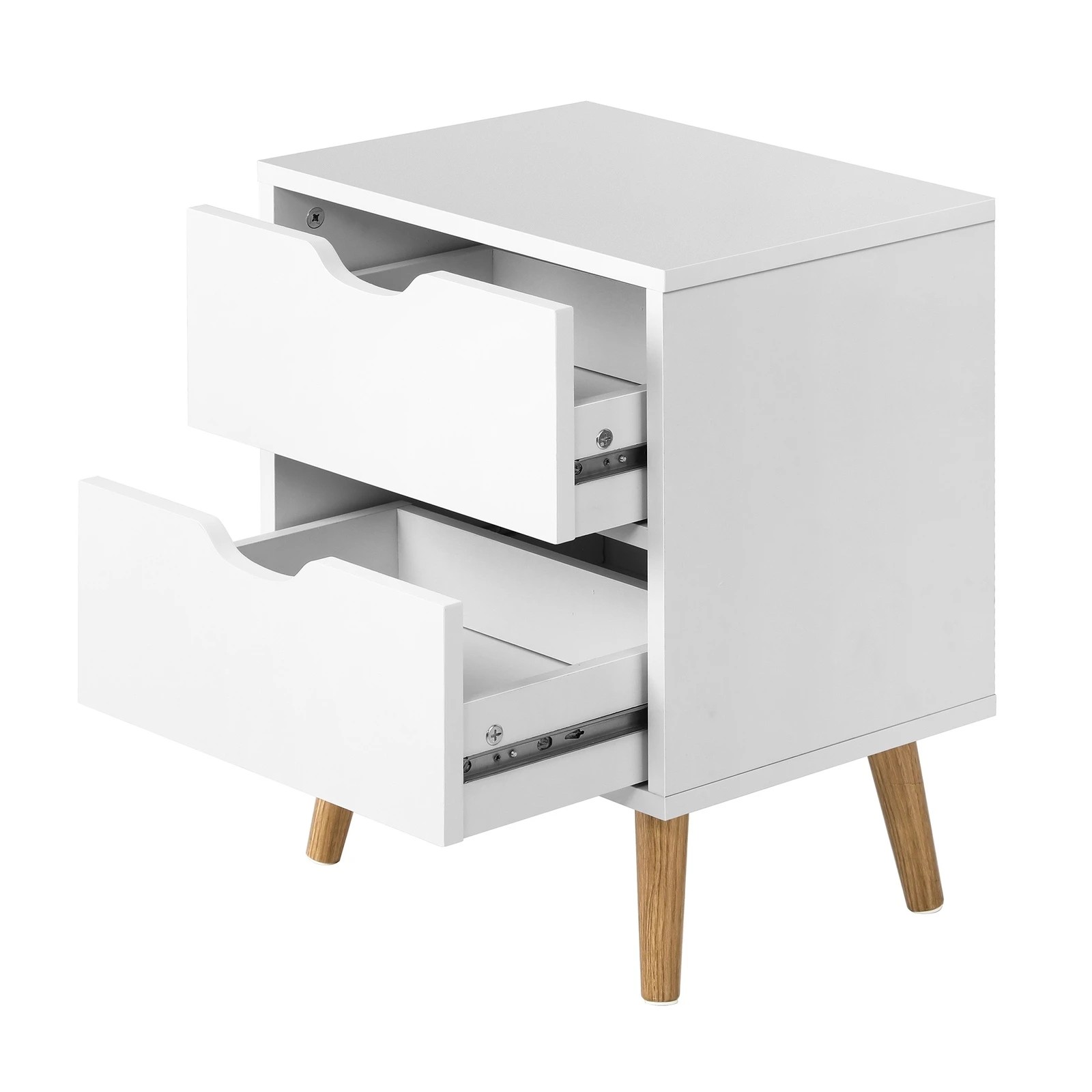 7 Oikiture Bedside Tables 2 Drawers Side Table Nightstand Storage
 - White, 7 of 10