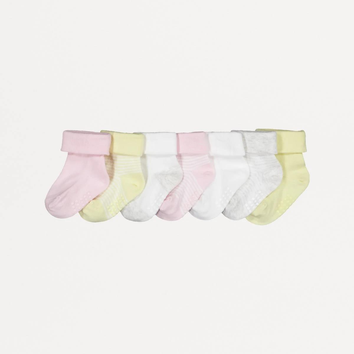 1 7 Pack Turn Over Top Socks Pnk Pck, 1 of 2