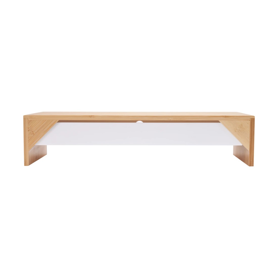 7 Bamboo and Plastic Monitor Stand with Drawer - White, 7 of 9