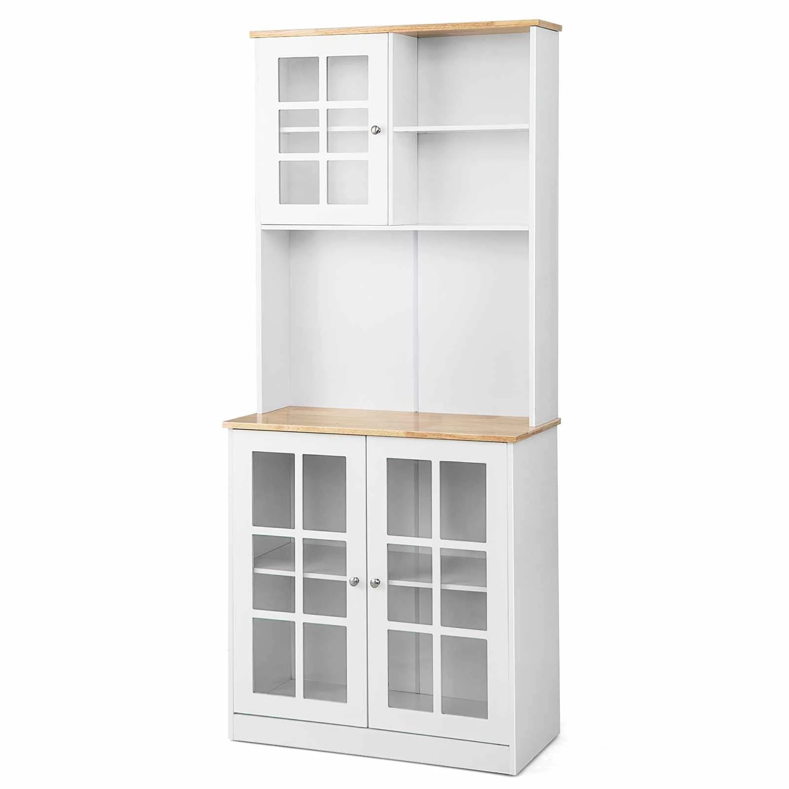 1 Costway Kitchen Buffet Sideboard Hutch Countertop 183cm Pantry Cabinet - White, 1 of 3