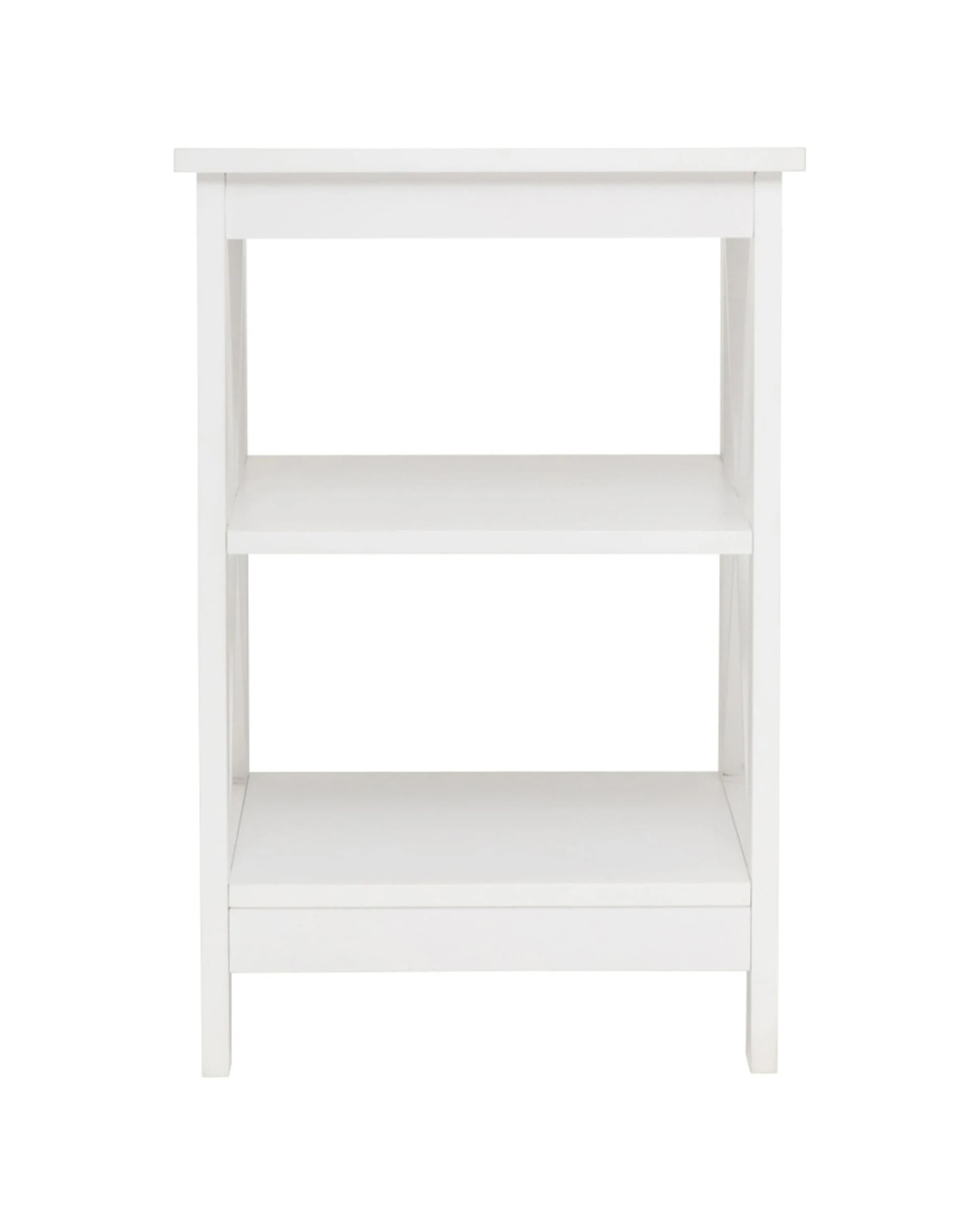 3 Alpine Bay Long Island 2 Shelf Side Table NC Painted Matte Finish Storage Unit - White, 3 of 4