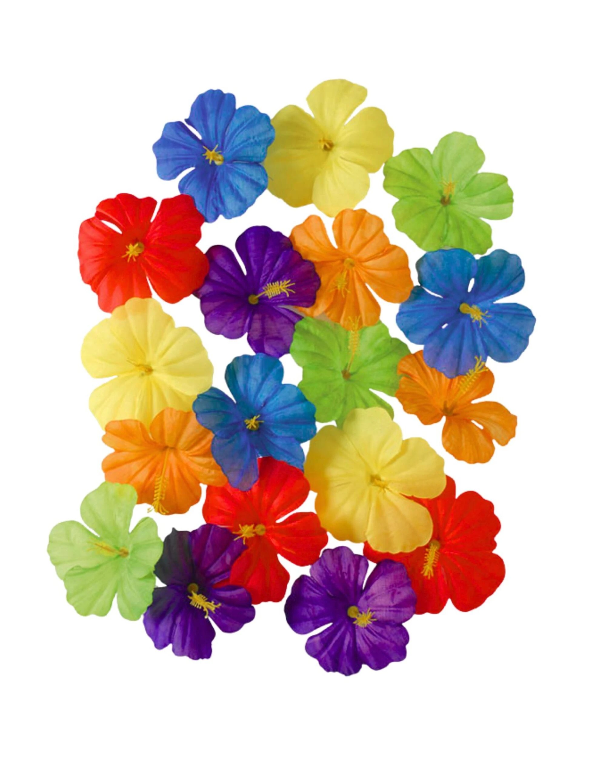 1 Widmann Bright Coloured Hawaiian Hibiscus Flowers Pack of 18 - Multi, 1 of 3